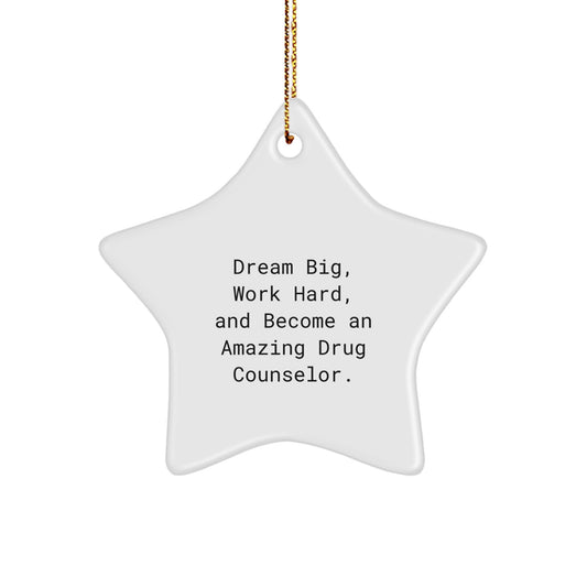 Gifts from Family for Amazing Drug Counselor Friends with Inspirational 'Dream Big' Star Ornament, Christmas Unique Ornaments - Image 1