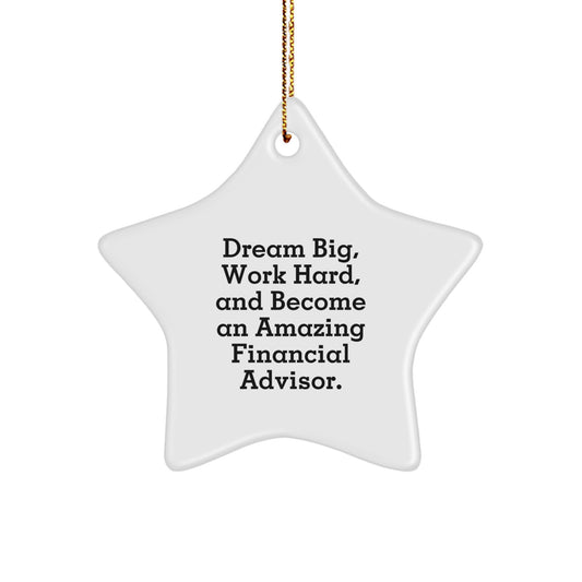 Funny Financial Advisor Star Ornaments Gifts from Friends for Men Women Coworkers Family - Dream Big Work Hard Become Amazing Advisors Star Decoration - Image 1