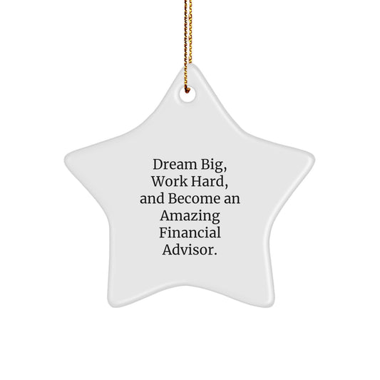 Funny Financial Advisor Gifts from Men to Women - Dream Big Star Ornament for Christmas Unique Presents - Image 1
