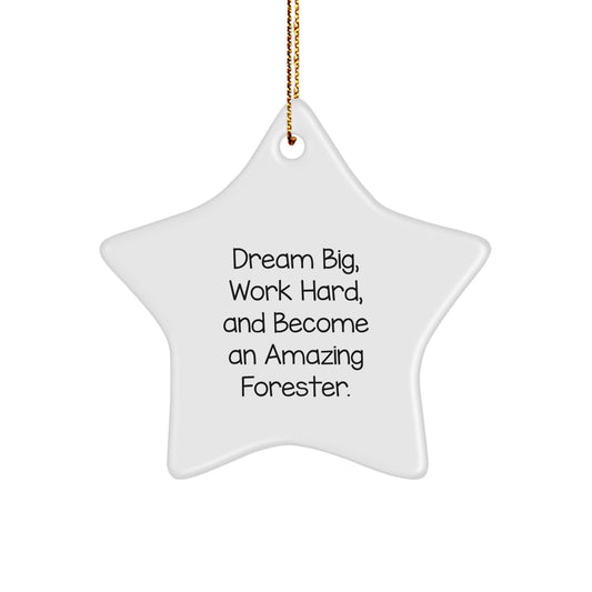 Dream Big Forester Gifts from Friends, Star Ornament for Forester Men, Inspirational Christmas Unique Decorations - Image 1