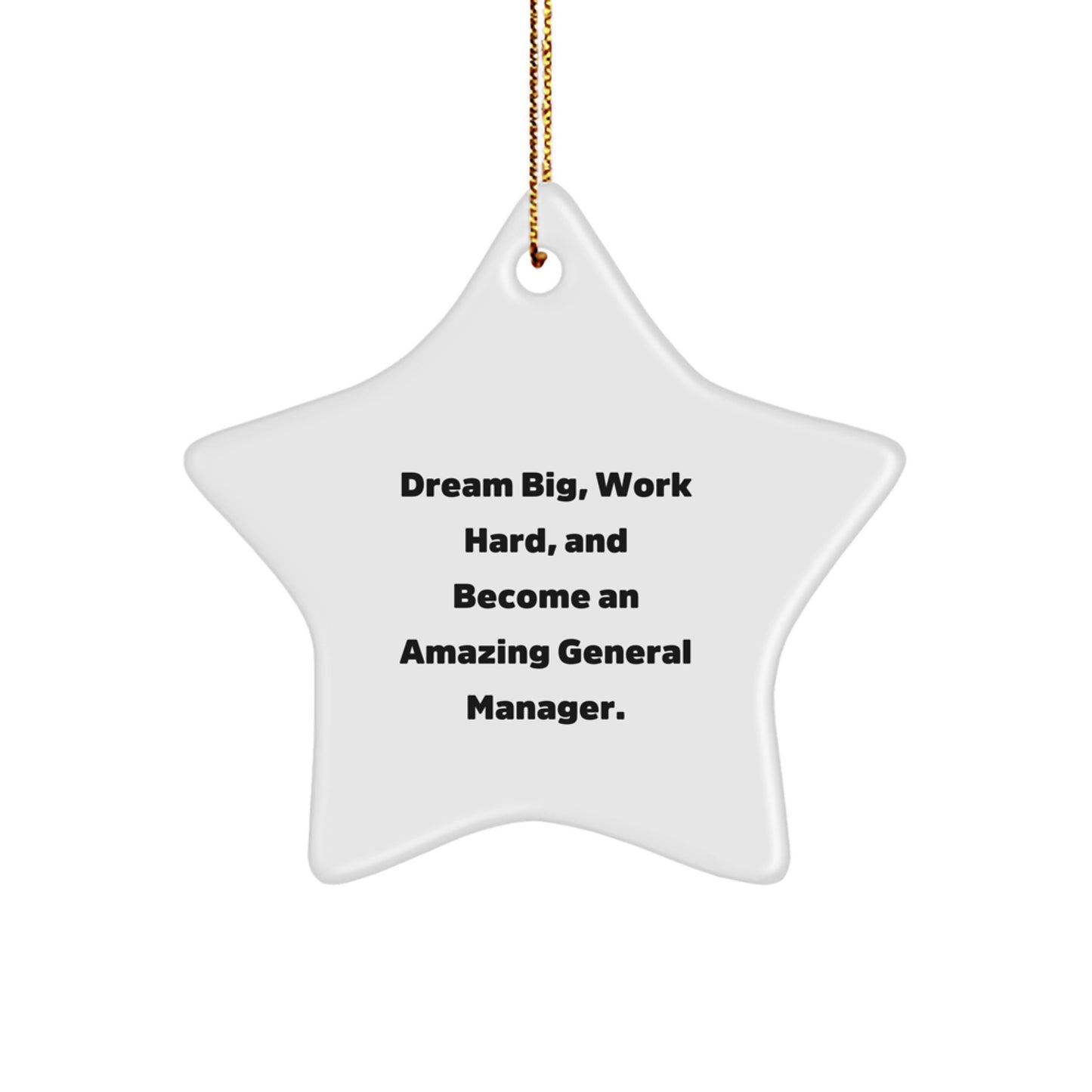 Dream Big Gifts for General Manager, Inspirational Star Ornament, Gifts from Friends or Family, Christmas Unique Gifts for Him or Her - Image 1