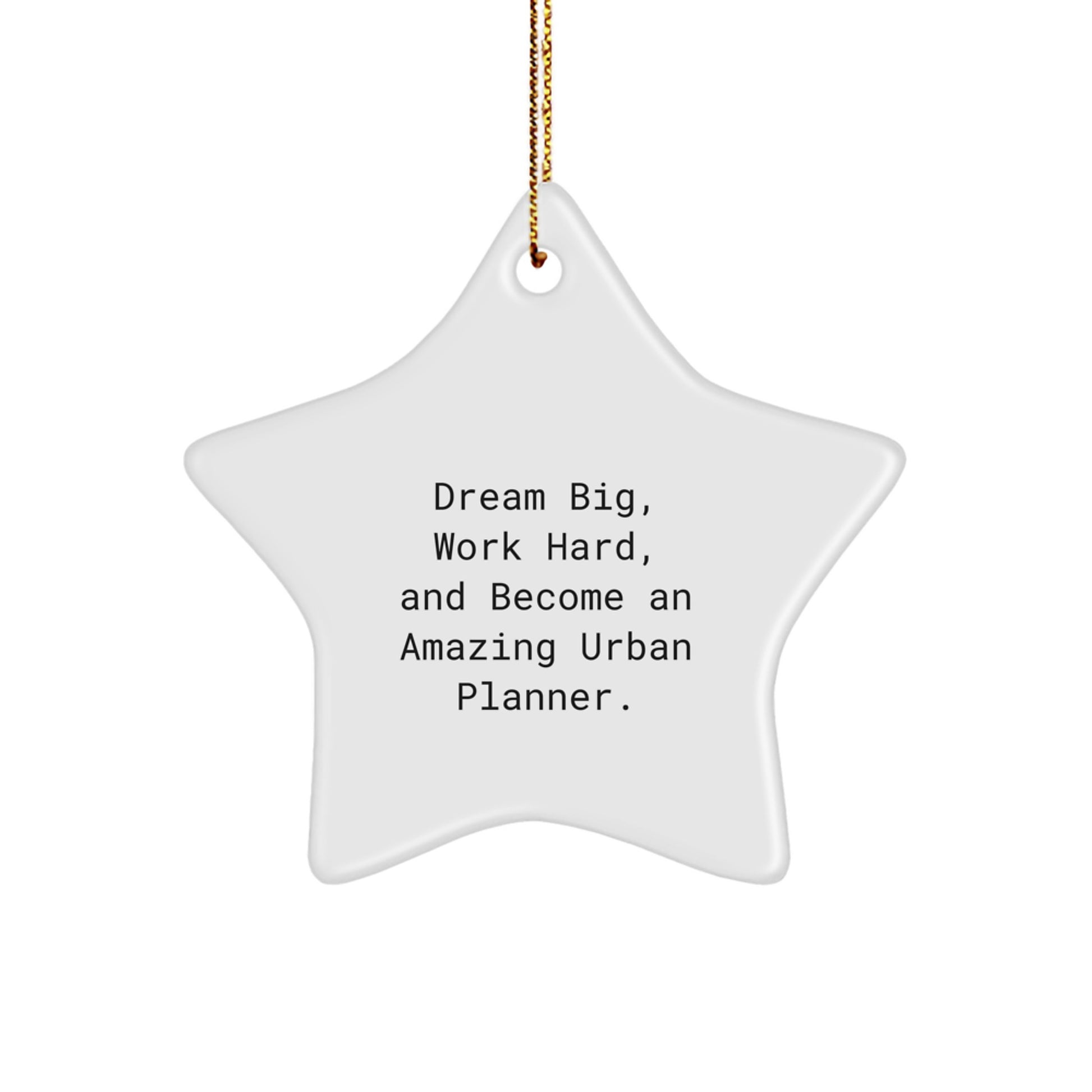 Inspirational Gifts from Friends to Urban Planner Star Ornament - Dream Big Work Hard - Christmas Unique Gifts - Image 1