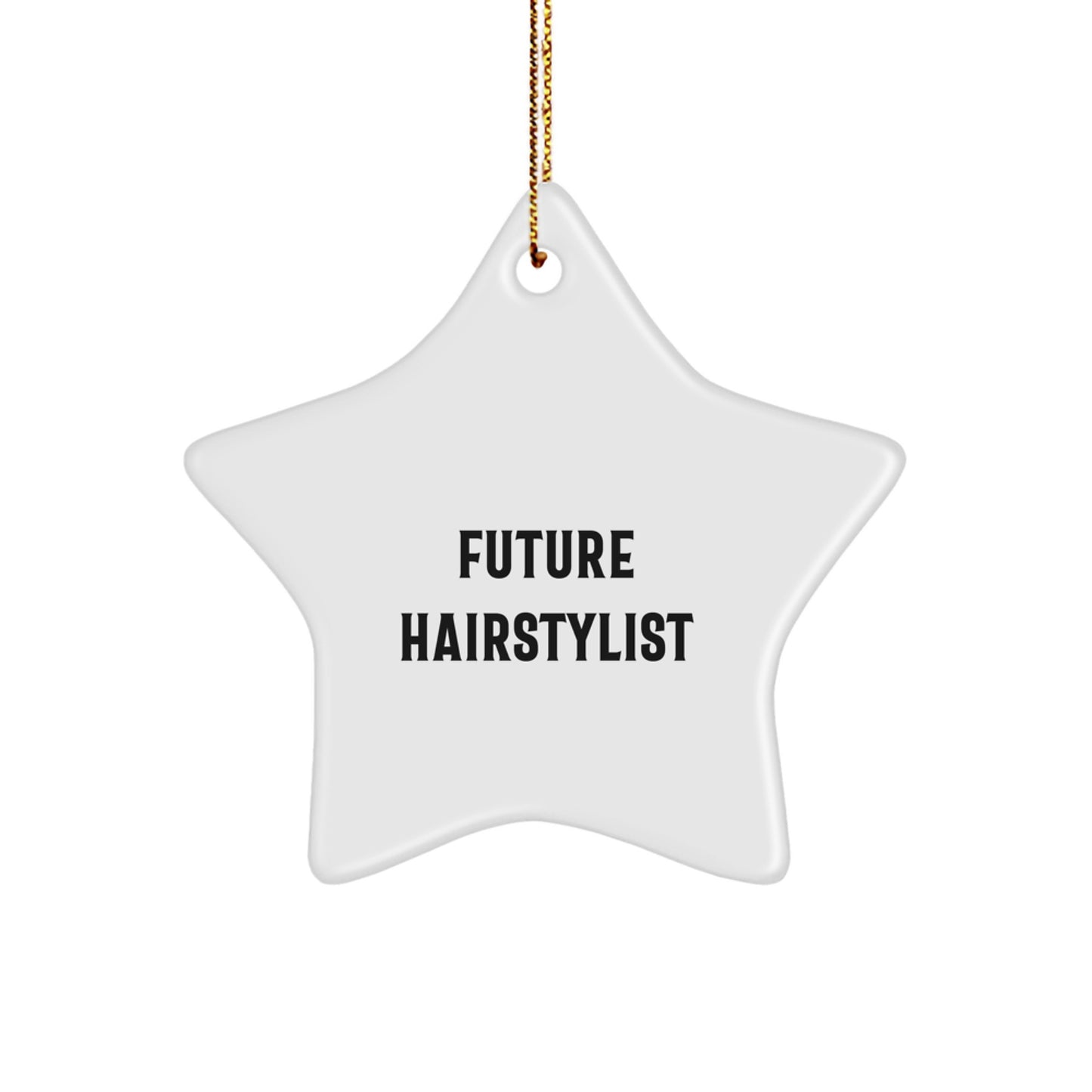 Funny Future Hairstylist Gifts from Family, Christmas Unique Star Ornament for Hairstylist, Inspirational Quote Star Shaped Decoration - Image 1