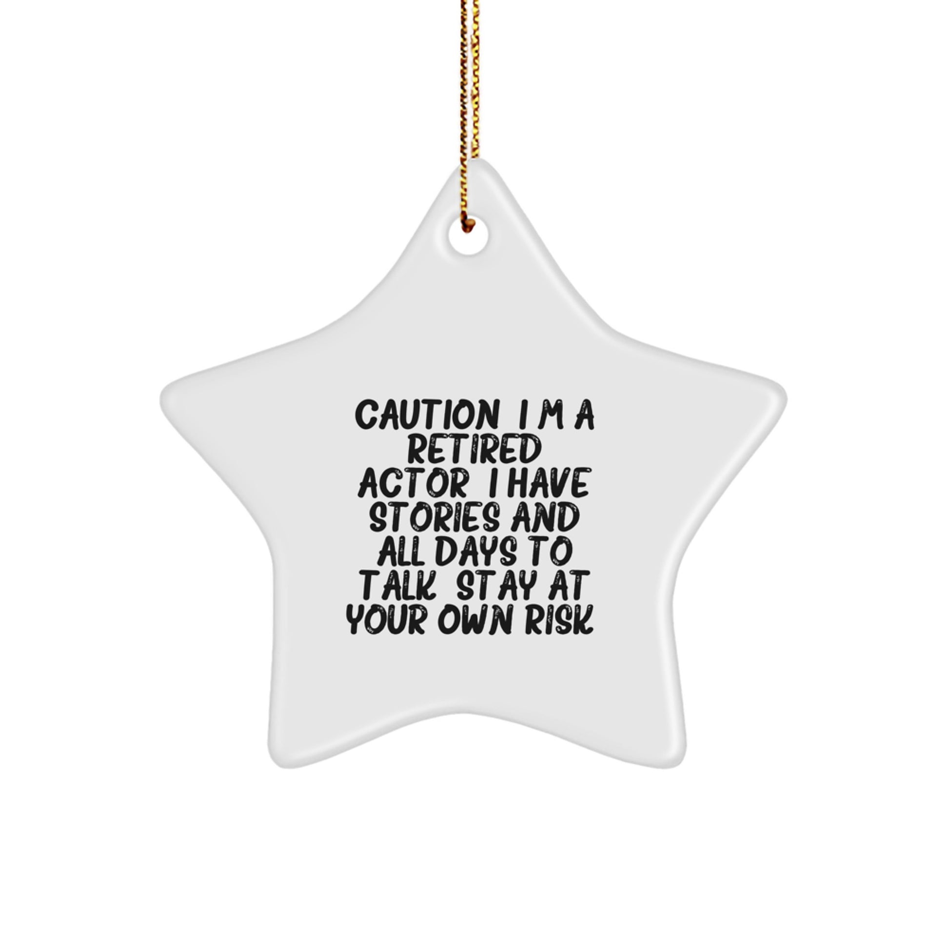 Funny Actor Star Ornament, Gifts from Men to Actor Friends, Actor Christmas Decorations, Actor Star Shaped White MDF Plastic Finish - Image 1
