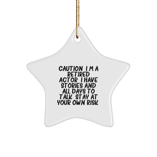Funny Actor Star Ornament, Gifts from Men to Actor Friends, Actor Christmas Decorations, Actor Star Shaped White MDF Plastic Finish - Image 1