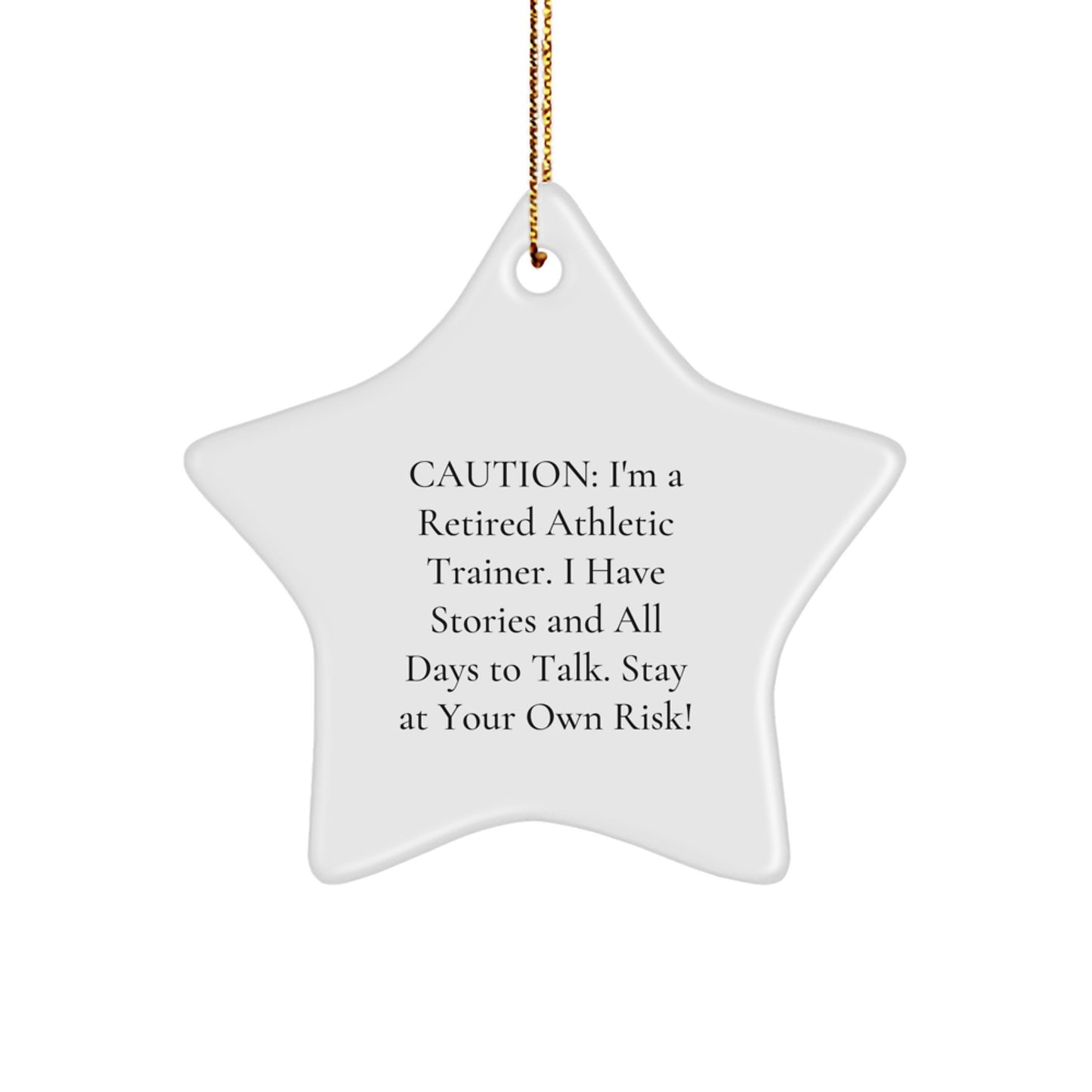 Funny Gifts from Men for Athletic Trainer Friends and Coworkers - Star Ornament with Sublimation Printing - Christmas Unique Decorations from Family - Image 1