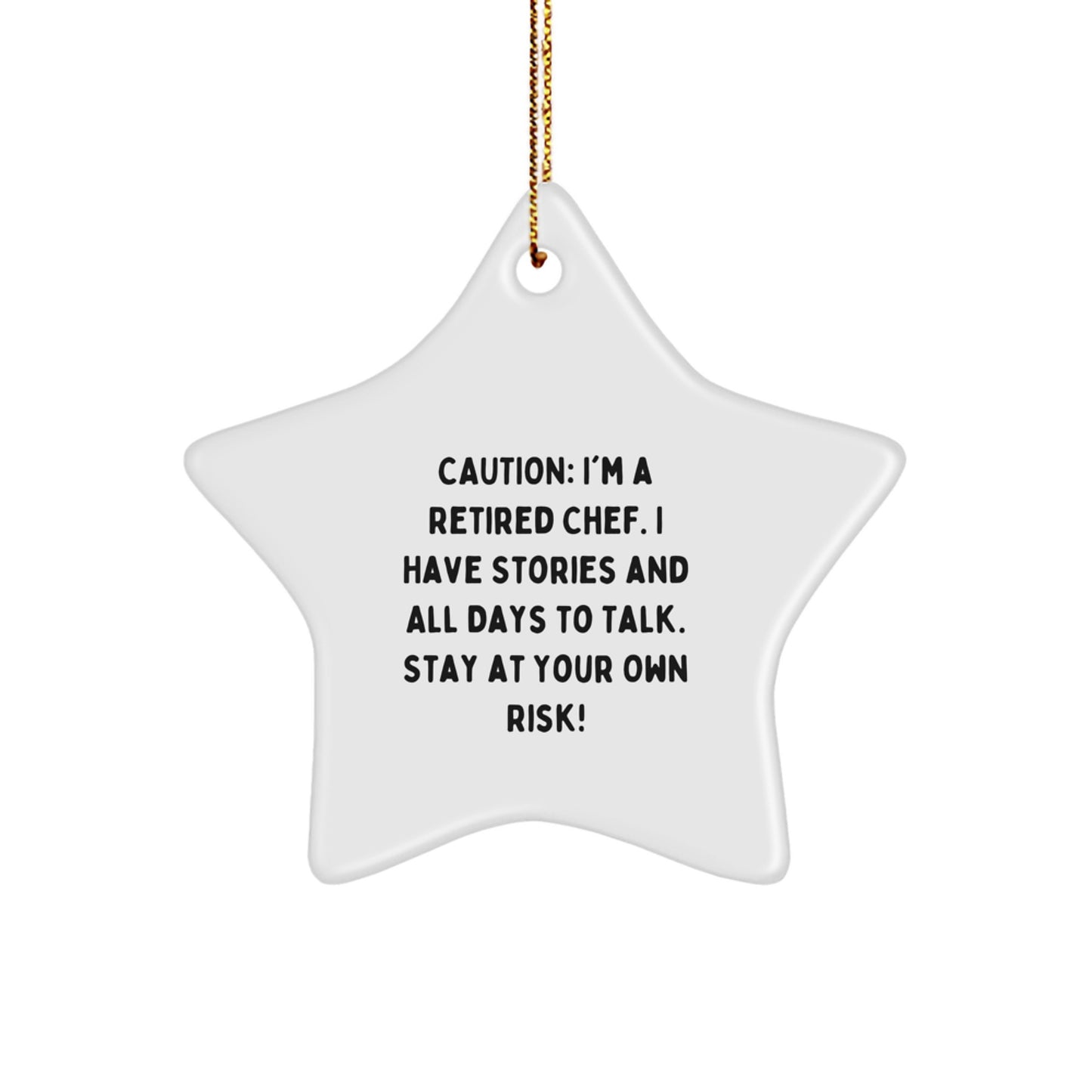 Funny Chef Star Ornament, Gifts from Men to Chef Friends, Christmas Unique Gifts - Image 1