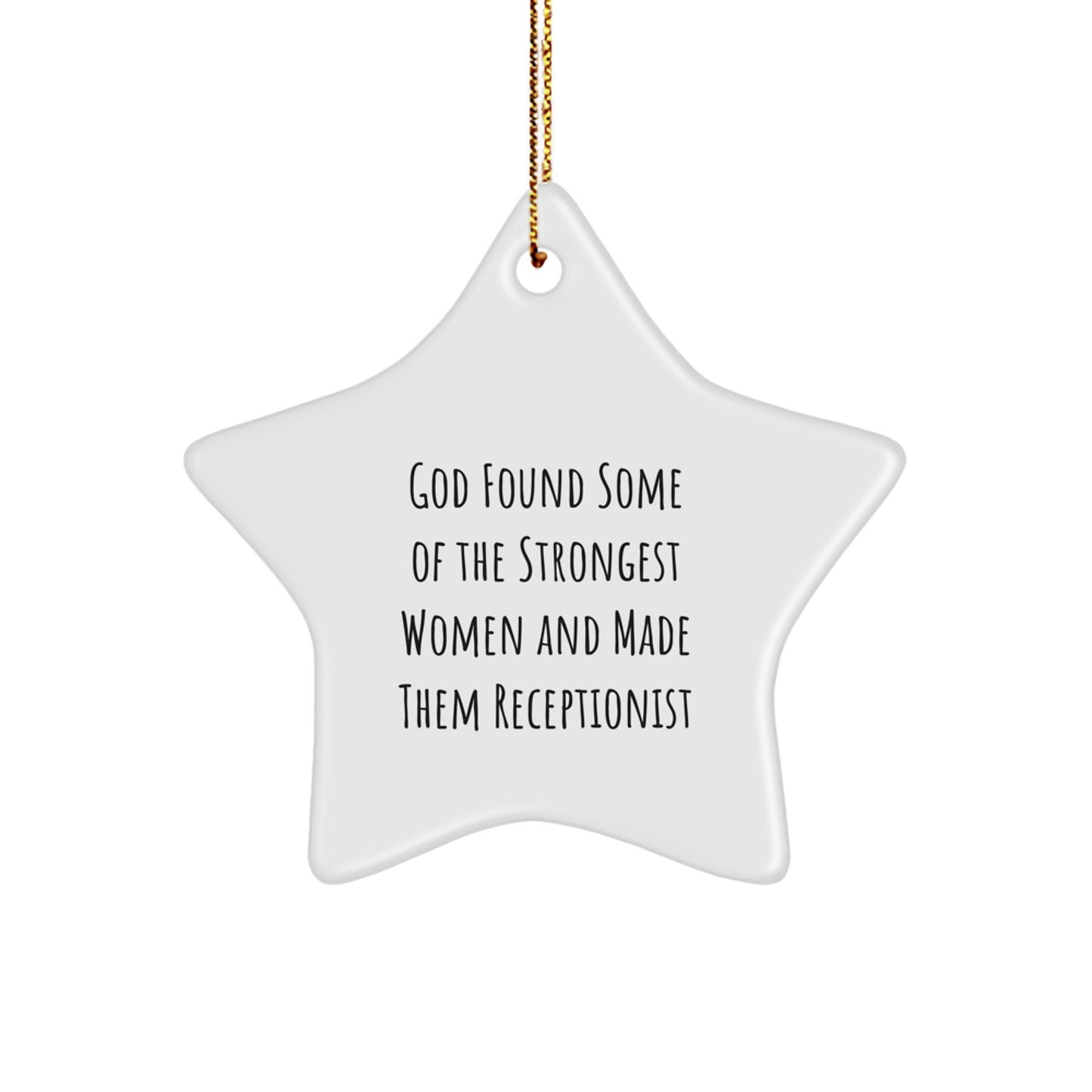 Funny Quote Star Ornament Gifts from Women to Receptionist Coworkers for Christmas Unique Office Decor - Image 1