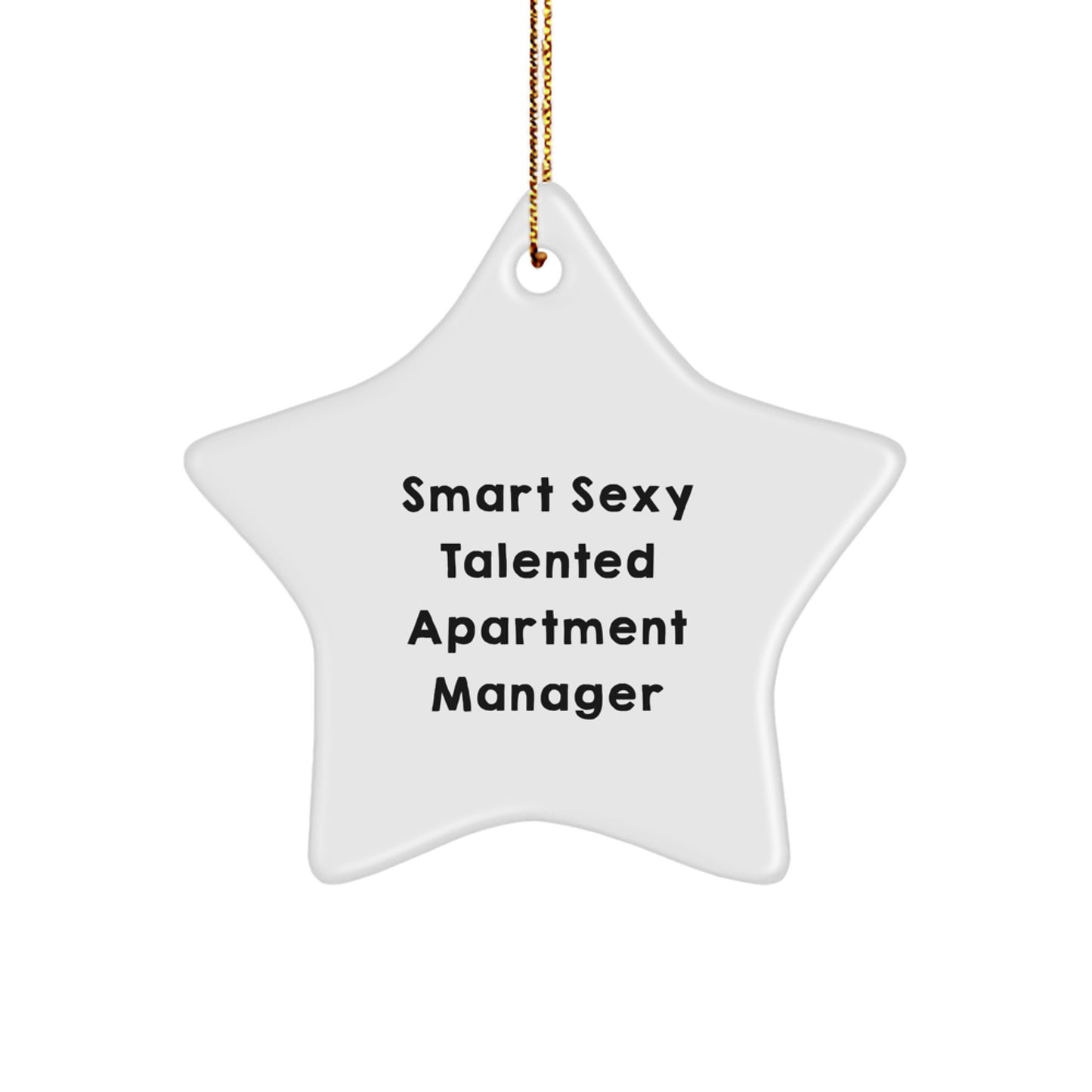 Funny 'Smart Sexy Talented' Apartment Manager Gifts for Christmas - White Star Ornament from Family, Friends, or Coworkers - Image 1