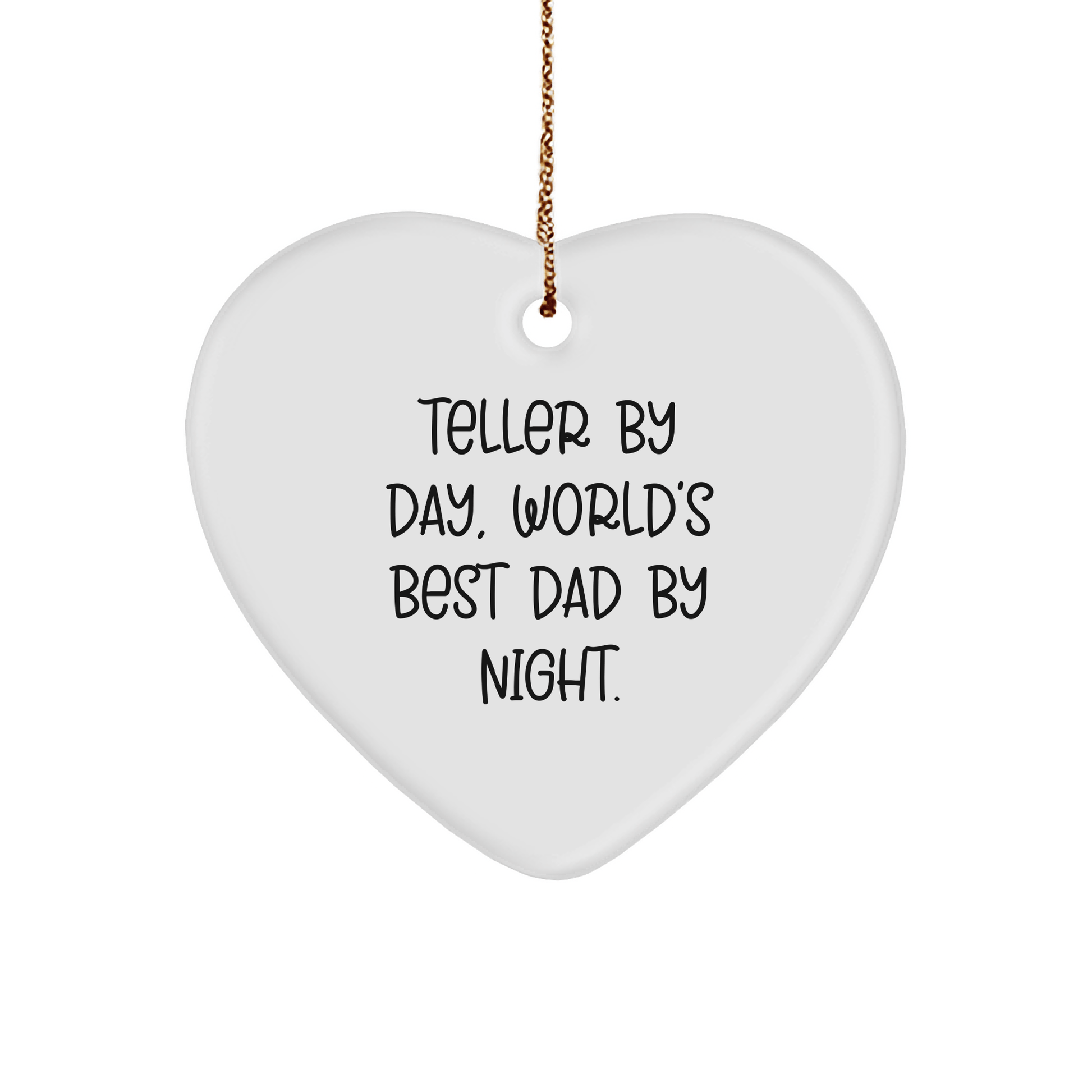 Teller Gifts, Teller Heart Ornament, Christmas Unique Gifts from Dad, Gifts for Teller - Victory Thru Vision