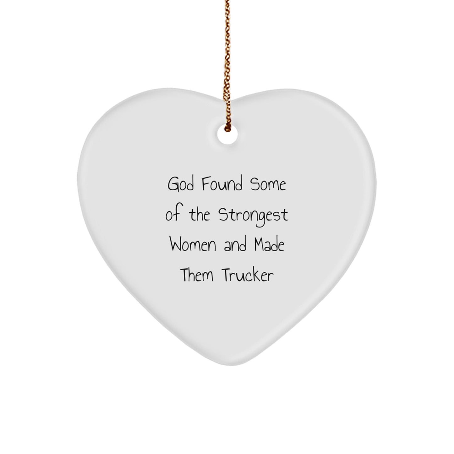 Trucker Christmas Unique Gifts from Women, Heart Ornament with Funny Quote, Gifts for Men, Funny Trucker Gifts, Christmas Unique Presents - Victory Thru Vision