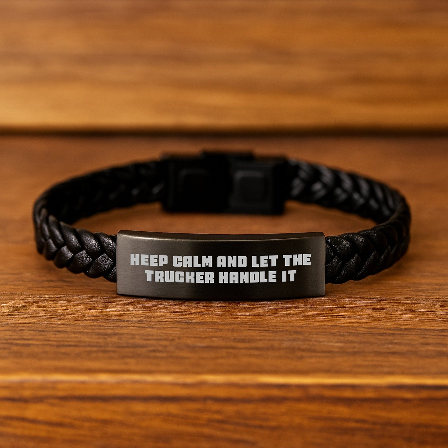 Trucker Humor Gifts from Friends, Unique Interlaced Leather Bracelet for Trucker, Keep Calm And Let The Trucker Handle It, Graduation Unique Gifts - Victory Thru Vision