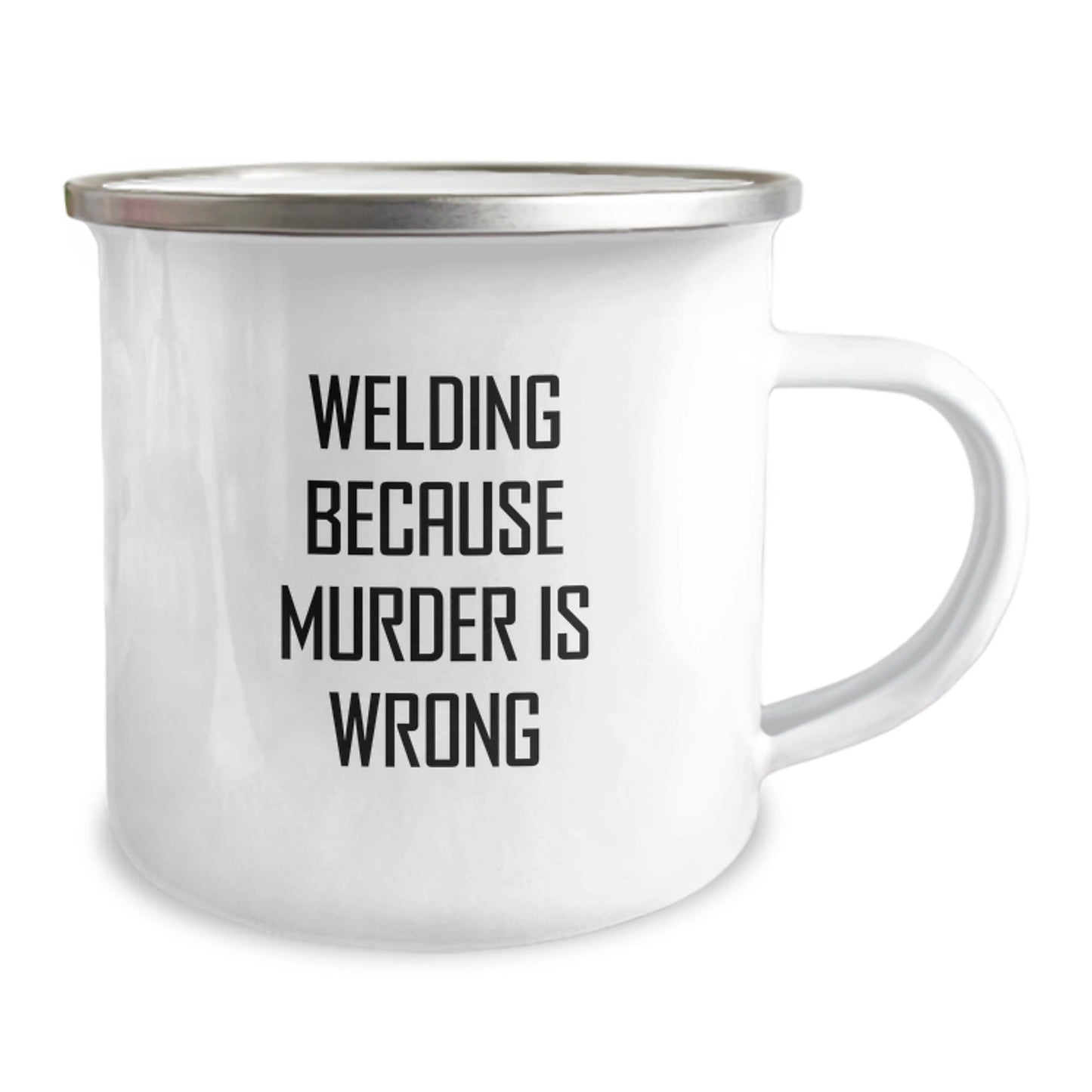 Welding Humor Gifts from Men to Friends, Birthday Unique Welding Camping Mugs with Funny Quote - Victory Thru Vision
