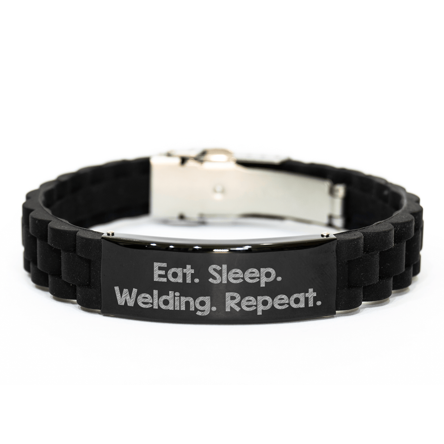 Welding Inspiration Gifts from Friends for Men Eat. Sleep. Welding. Repeat. Glide lock Clasp Bracelet - Victory Thru Vision