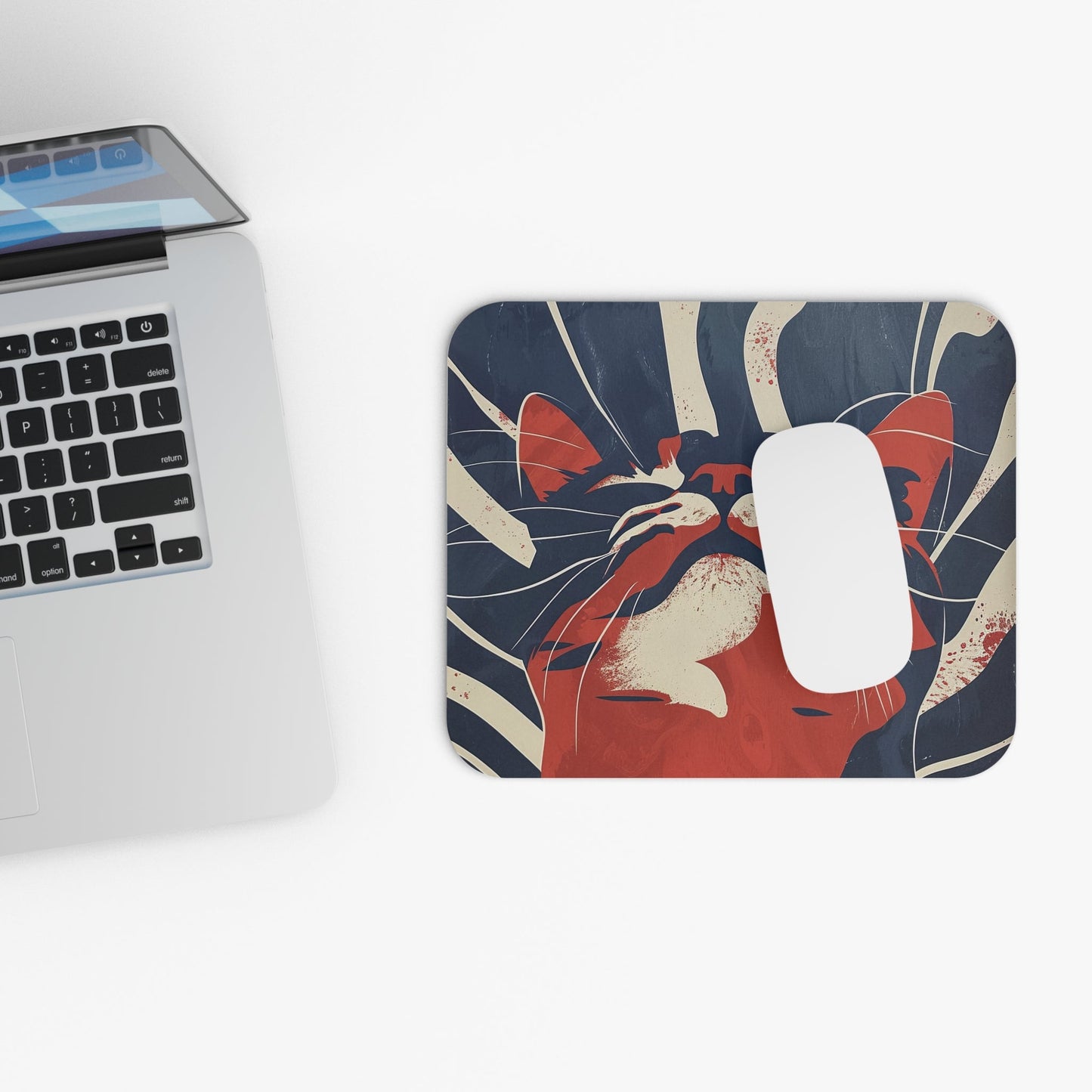 Whimsical Cat Mouse Pad - Cute Desk Accessory for Pet Lovers - Home Office Decor - Victory Thru Vision