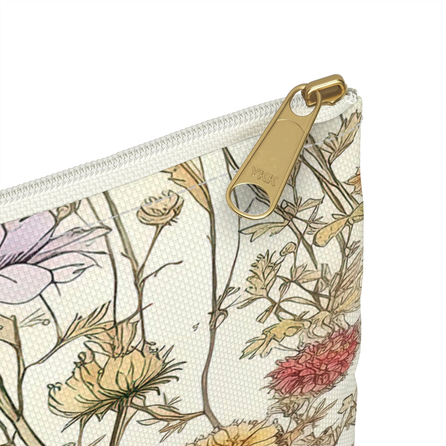 Wildflowers Accessory Pouch, Floral Makeup Bag, Botanical Zipper Pouch, Nature Lover Gift, Boho Travel Organizer - Victory Thru Vision