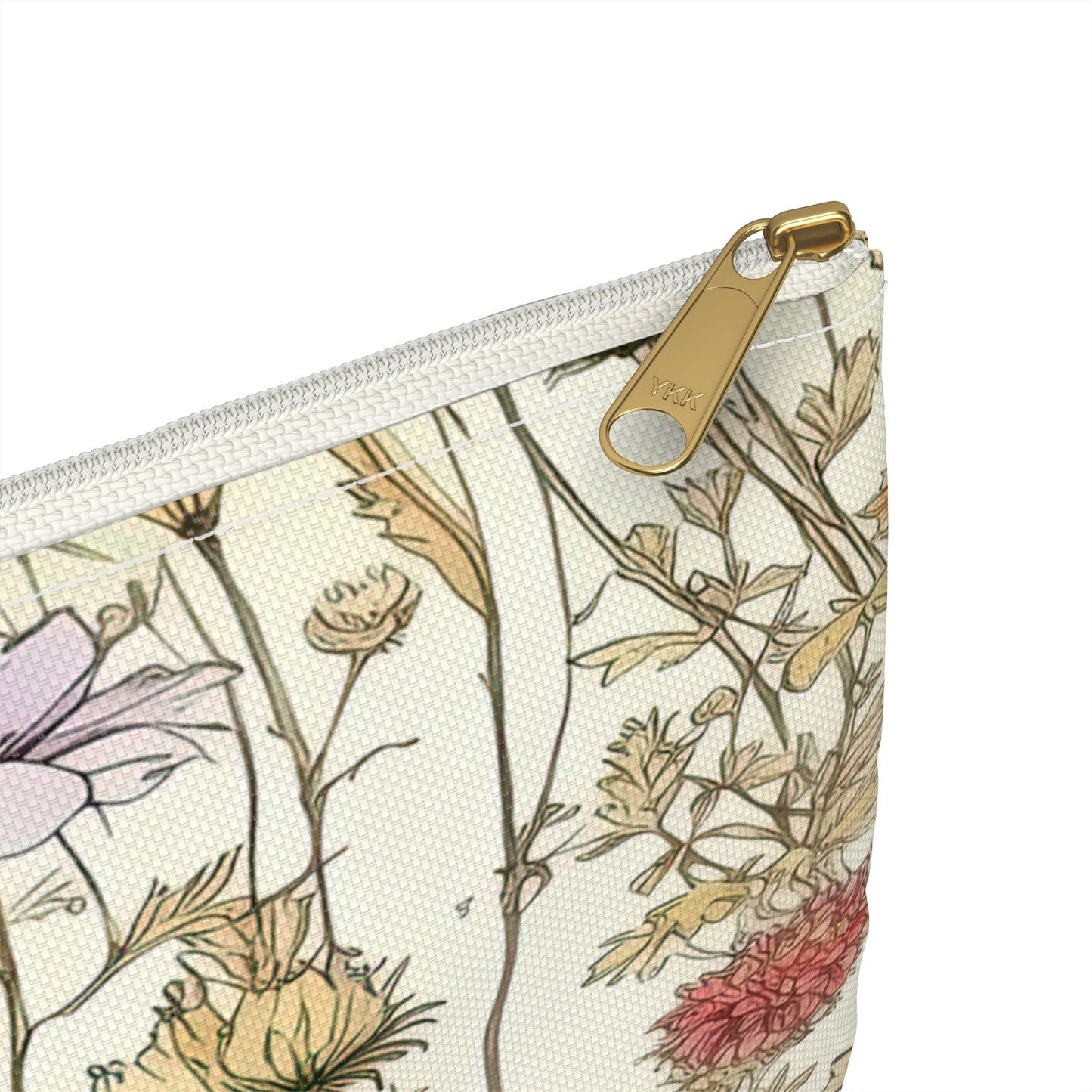 Wildflowers Accessory Pouch, Floral Makeup Bag, Botanical Zipper Pouch, Nature Lover Gift, Boho Travel Organizer - Victory Thru Vision
