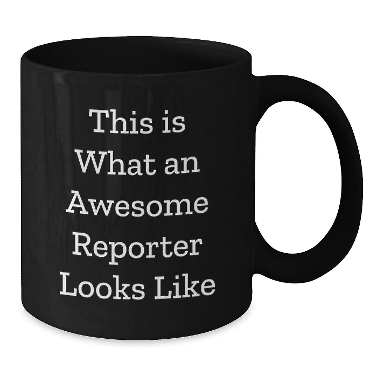 Funny Gifts for Reporter Friends from Men Women Coworkers Family - 'This Is What An Awesome Reporter Looks Like' Black Coffee Mugs for Christmas - Additional