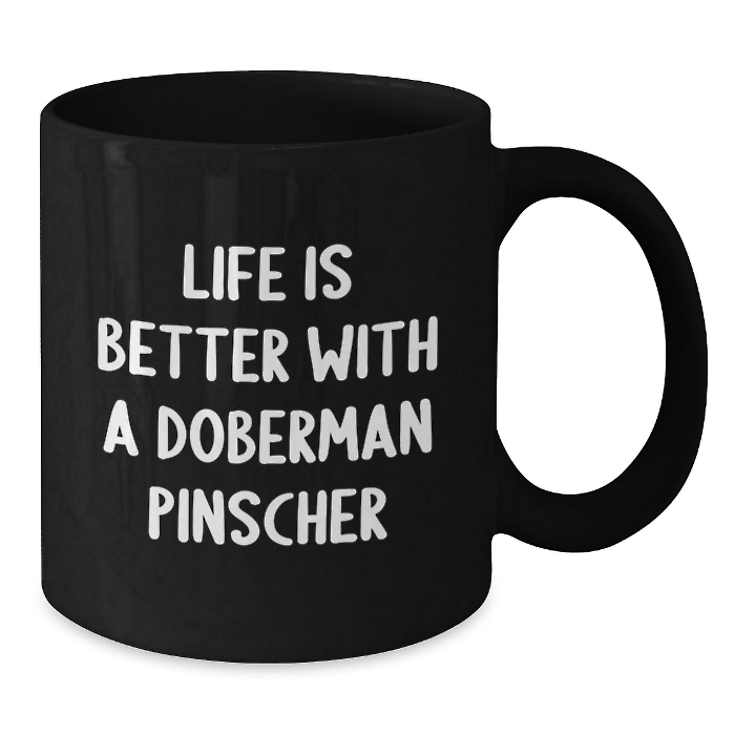 Black Coffee Mugs for Doberman Pinscher Dog Lovers