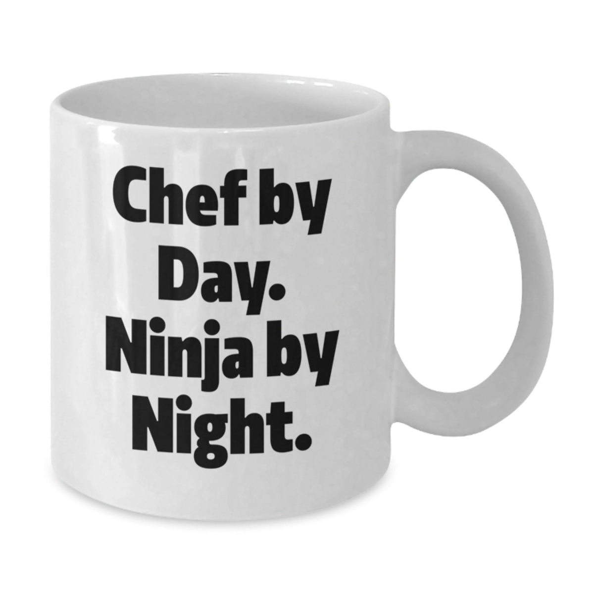 Funny Chef Gifts from Men for Christmas Unique White Coffee Mugs - 'Chef By Day, Ninja By Night' - Additional