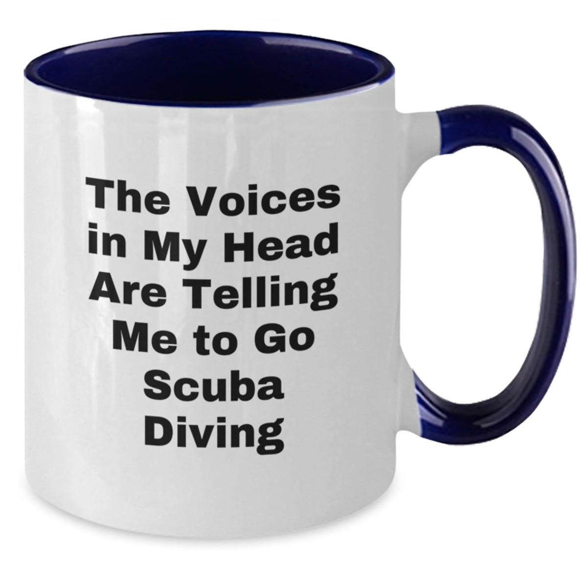 Funny Scuba Diving Gifts from Men to Scuba Diving Friends - Two Tone Coffee Mug, The Voices In My Head Are Telling Me To Go Scuba Diving, Birthday Unique Gifts, Scuba Diving Enthusiasts - Victory Thru Vision