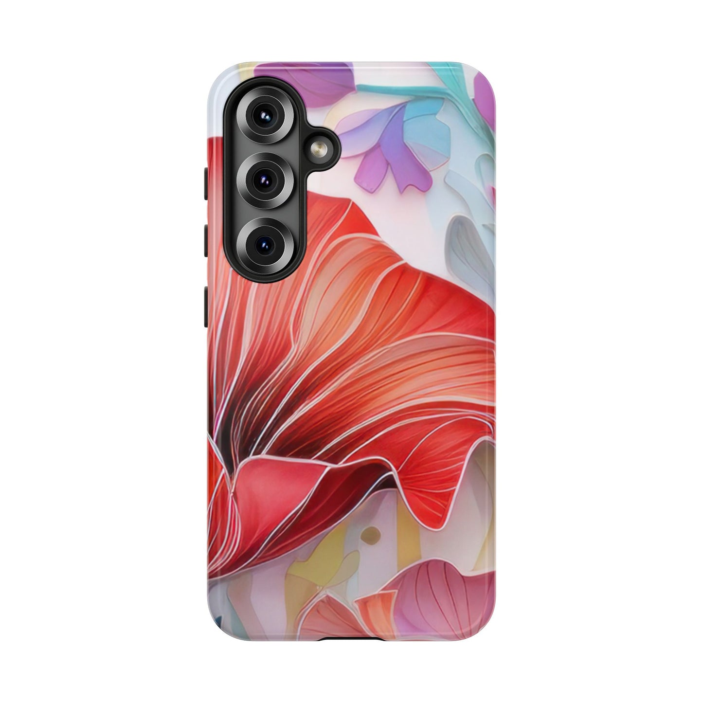 Purple Lily Tough Phone Case – Durable Floral Protective Cover for iPhone & Android