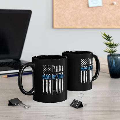 Patriotic Christian Coffee Mug, Patriotic American Flag Man Of God Coffee Cup, Religious Gift, Christian Tea Mug, Veteran Military Patriotic Gift, - Victory Thru Vision 