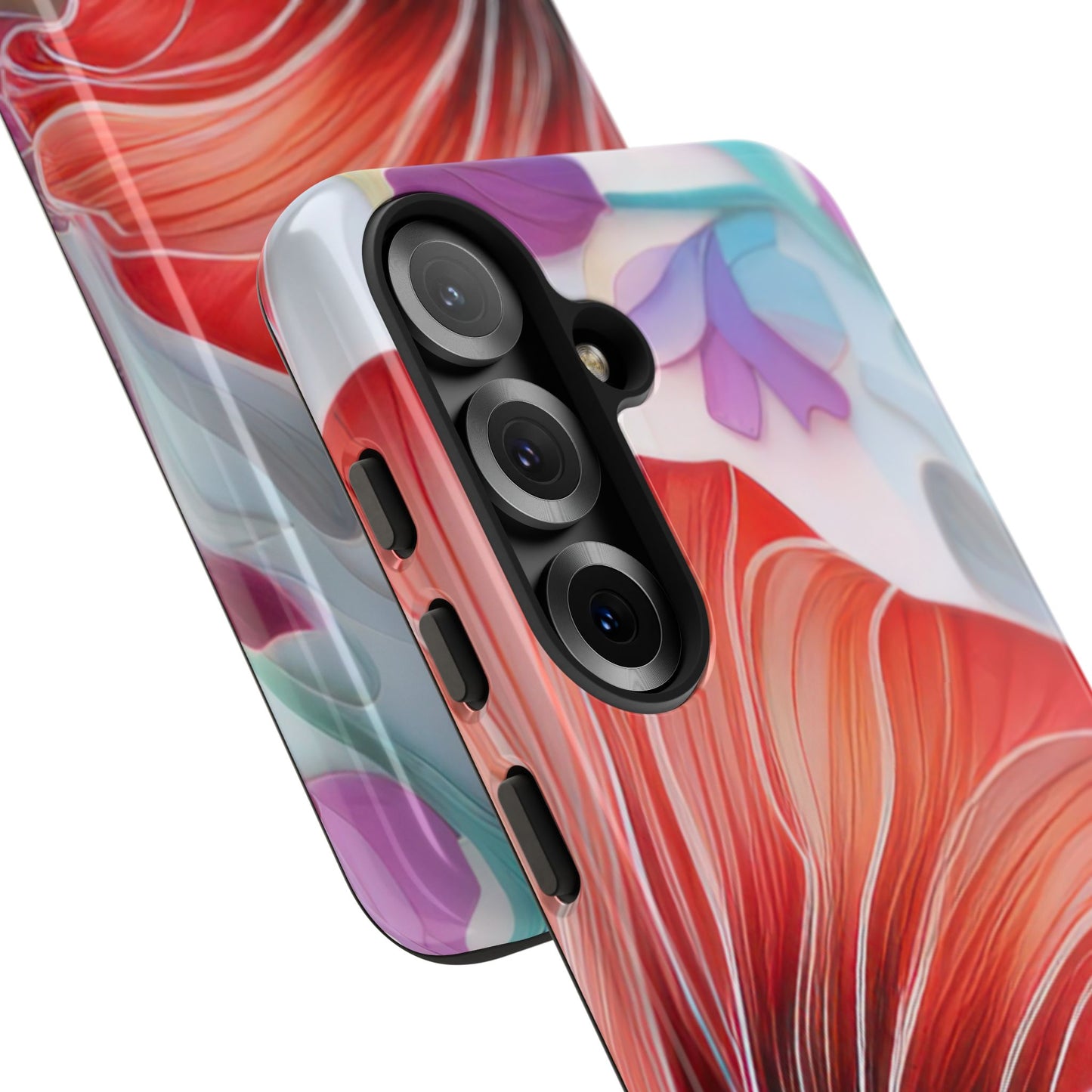 Purple Lily Tough Phone Case – Durable Floral Protective Cover for iPhone & Android