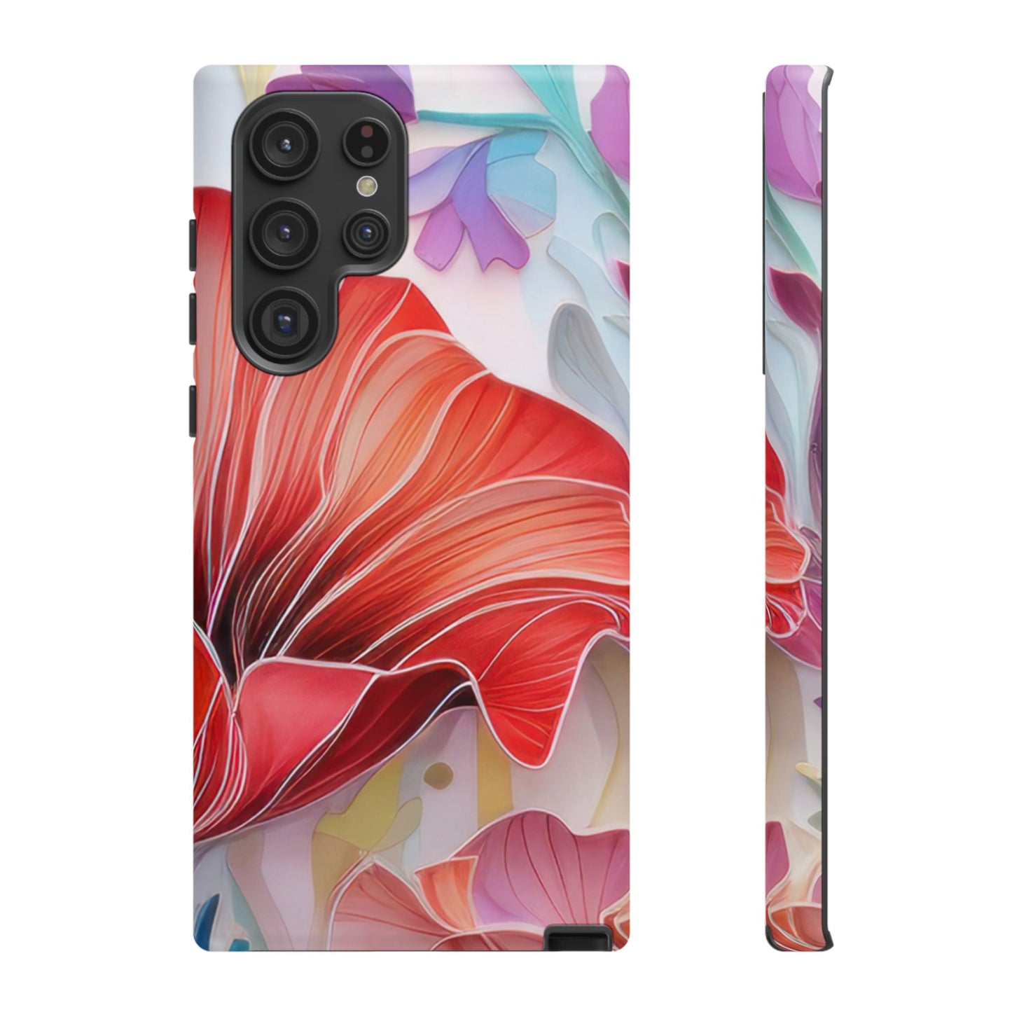 Purple Lily Tough Phone Case – Durable Floral Protective Cover for iPhone & Android