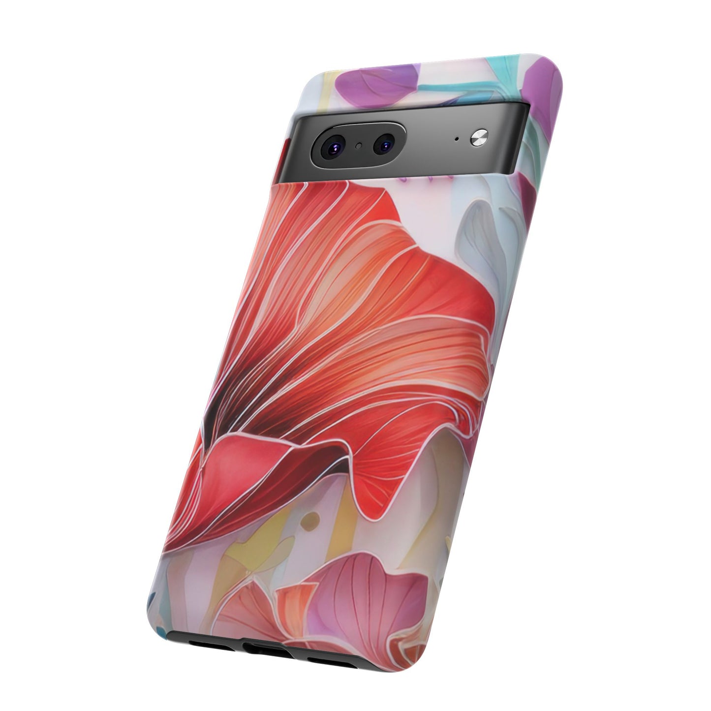 Purple Lily Tough Phone Case – Durable Floral Protective Cover for iPhone & Android