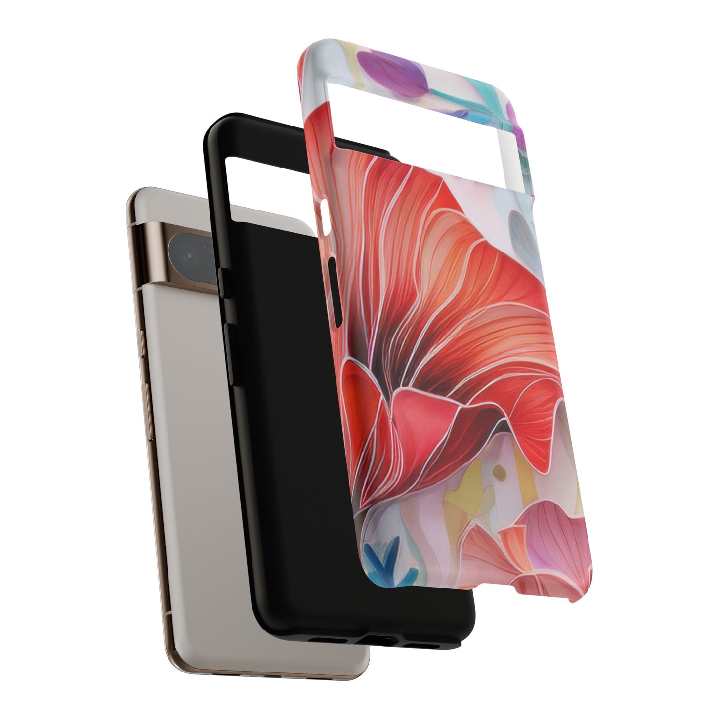 Purple Lily Tough Phone Case – Durable Floral Protective Cover for iPhone & Android