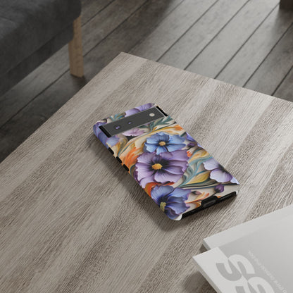 Tough Cases, Cosmos Flower Phone Cover, Floral Phone Case, Protective Phone Shell, Botanical Phone Skin, Flower Pattern