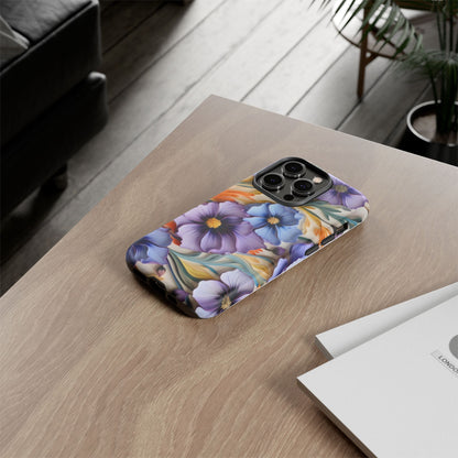 Tough Cases, Cosmos Flower Phone Cover, Floral Phone Case, Protective Phone Shell, Botanical Phone Skin, Flower Pattern