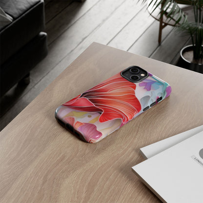 Purple Lily Tough Phone Case – Durable Floral Protective Cover for iPhone & Android