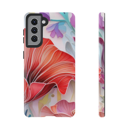 Purple Lily Tough Phone Case – Durable Floral Protective Cover for iPhone & Android