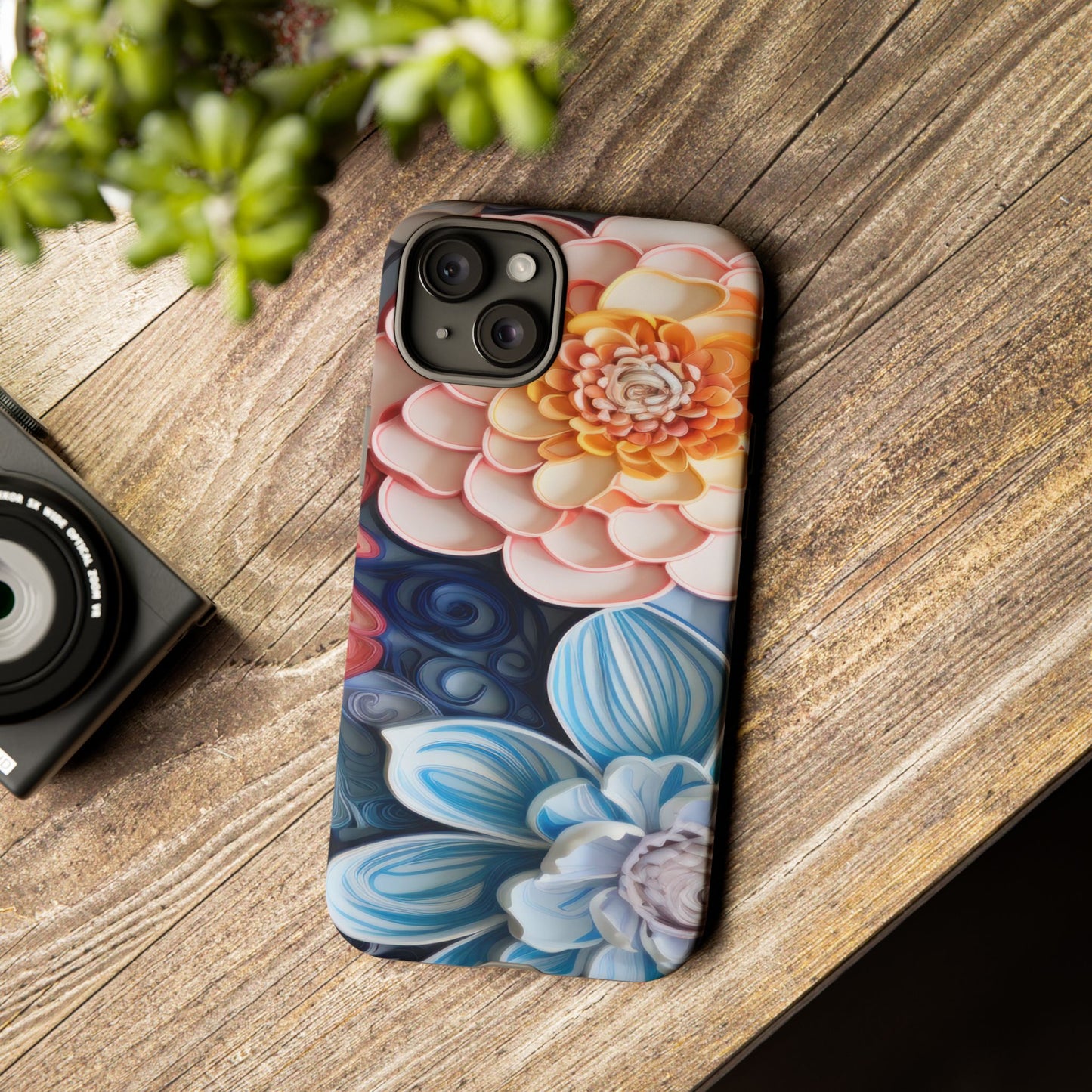 Succulent Phone Case, Echeveria Plant Design - Tough Case, Protective Cover, Cactus Lover Gift, Botanical Phone Accessory