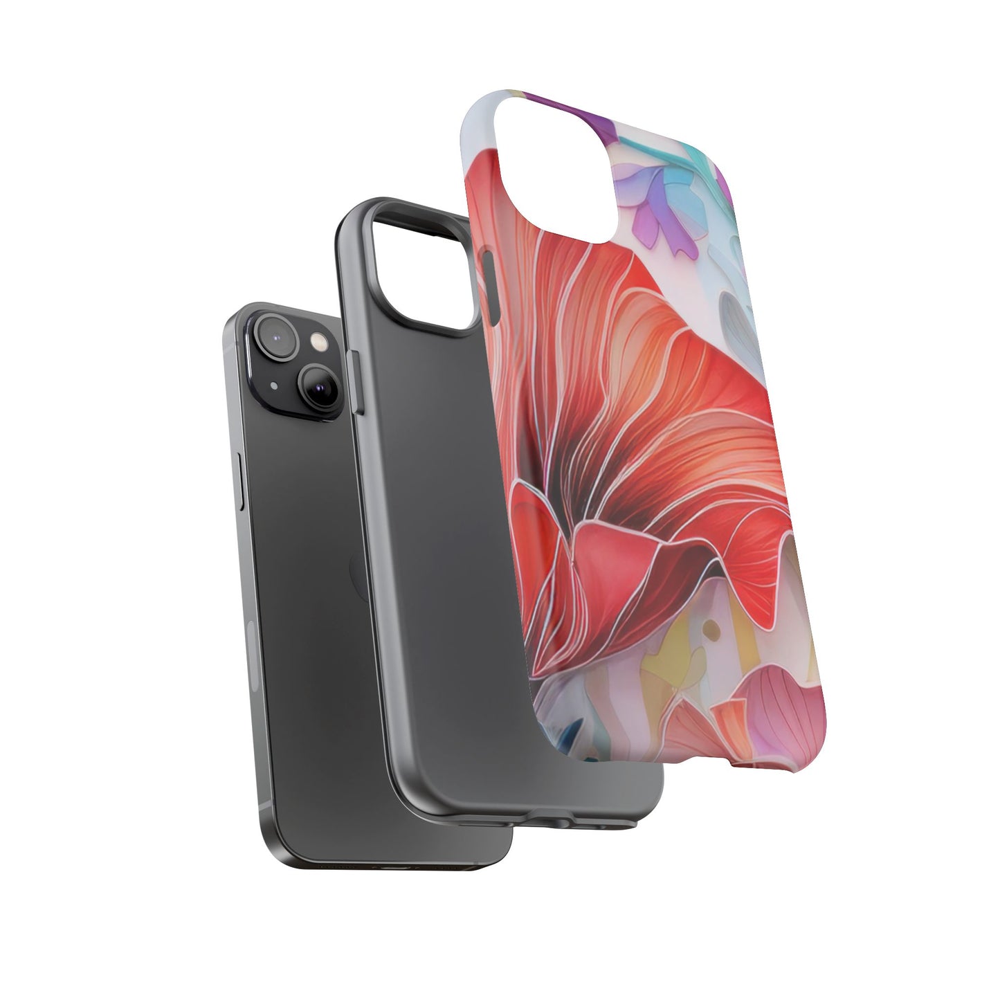Purple Lily Tough Phone Case – Durable Floral Protective Cover for iPhone & Android