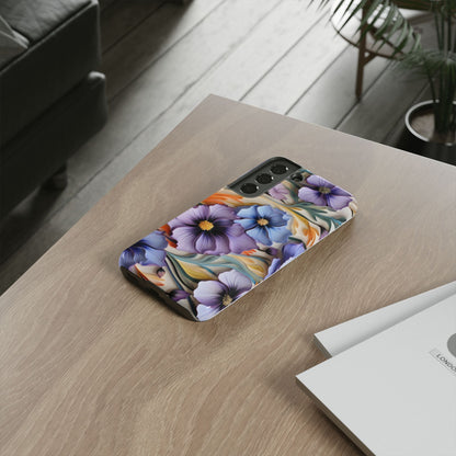 Tough Cases, Cosmos Flower Phone Cover, Floral Phone Case, Protective Phone Shell, Botanical Phone Skin, Flower Pattern