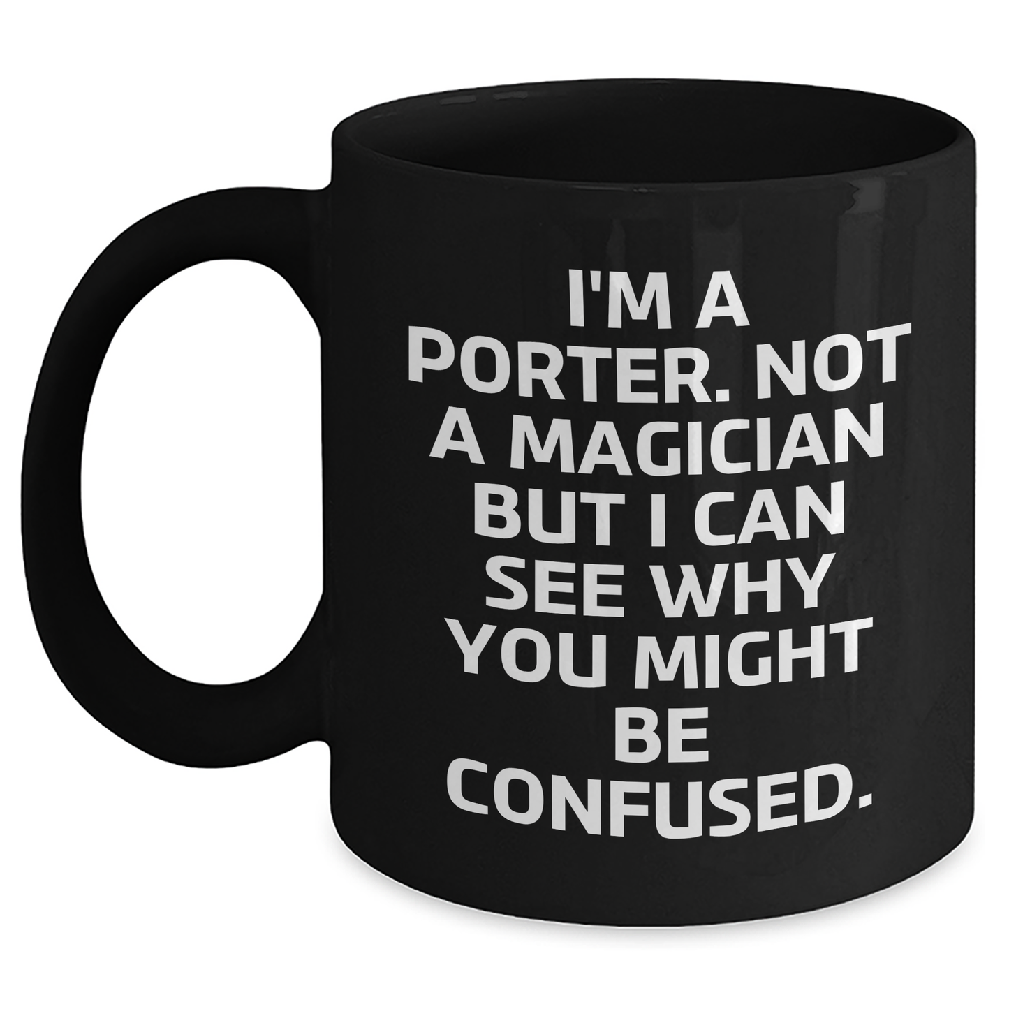 Porter Gifts Funny Quote Black Coffee Mug for Men, Unique Father's Day Unique Gifts from Friends, Coworkers, Family - Victory Thru Vision 