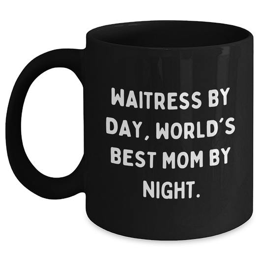 Waitress Gifts, Funny Quote, Black Coffee Mug, Father's Day Unique Presents from Family - Main