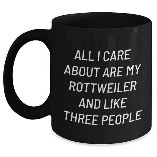 Rottweiler Dog Lover's Humorous Gifts from Friends for Father's Day - 11oz or 15oz Black Coffee Mug - Main