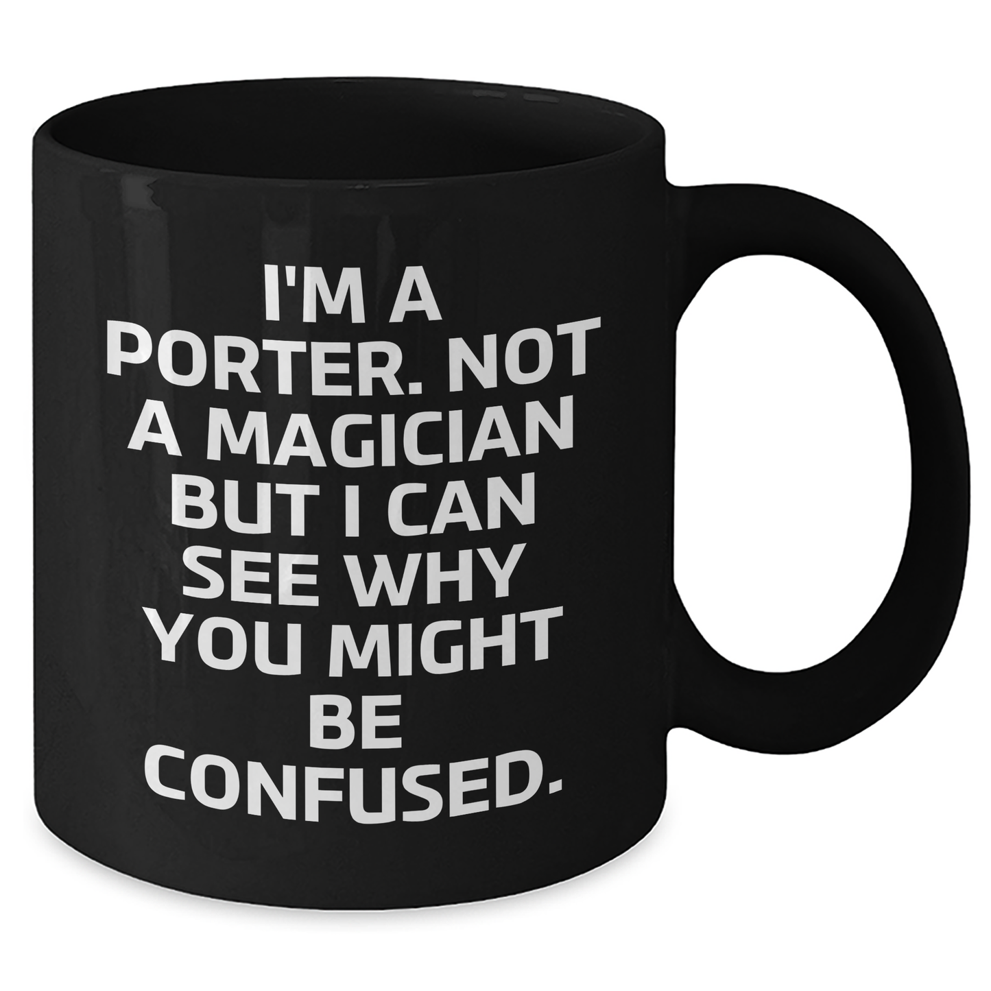 Porter Gifts Funny Quote Black Coffee Mug for Men, Unique Father's Day Unique Gifts from Friends, Coworkers, Family - Victory Thru Vision 