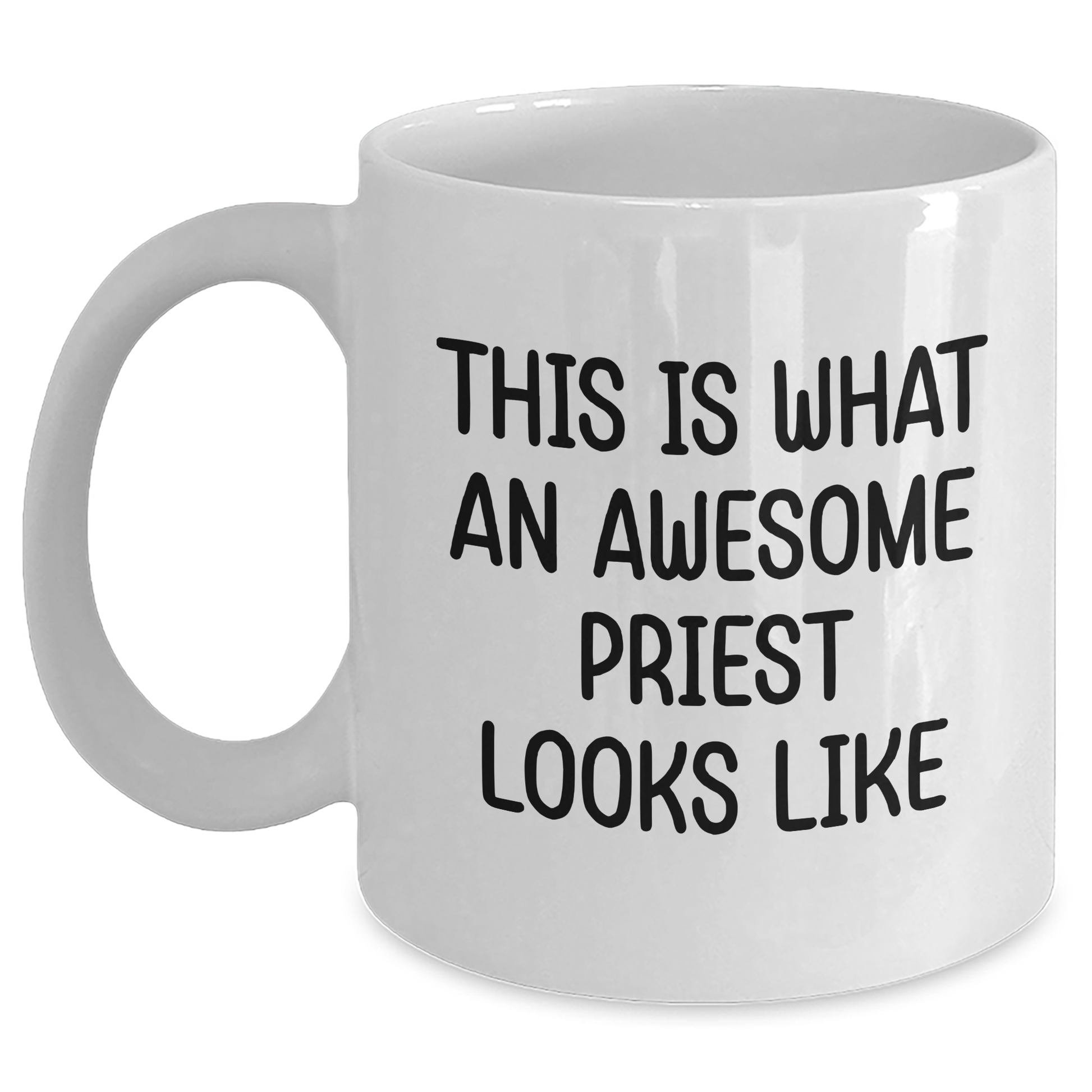 Funny Priest Gifts, White Coffee Mug - This Is What An Awesome Priest Looks Like, Father's Day Unique Gifts from Friends for Priest - Victory Thru Vision 