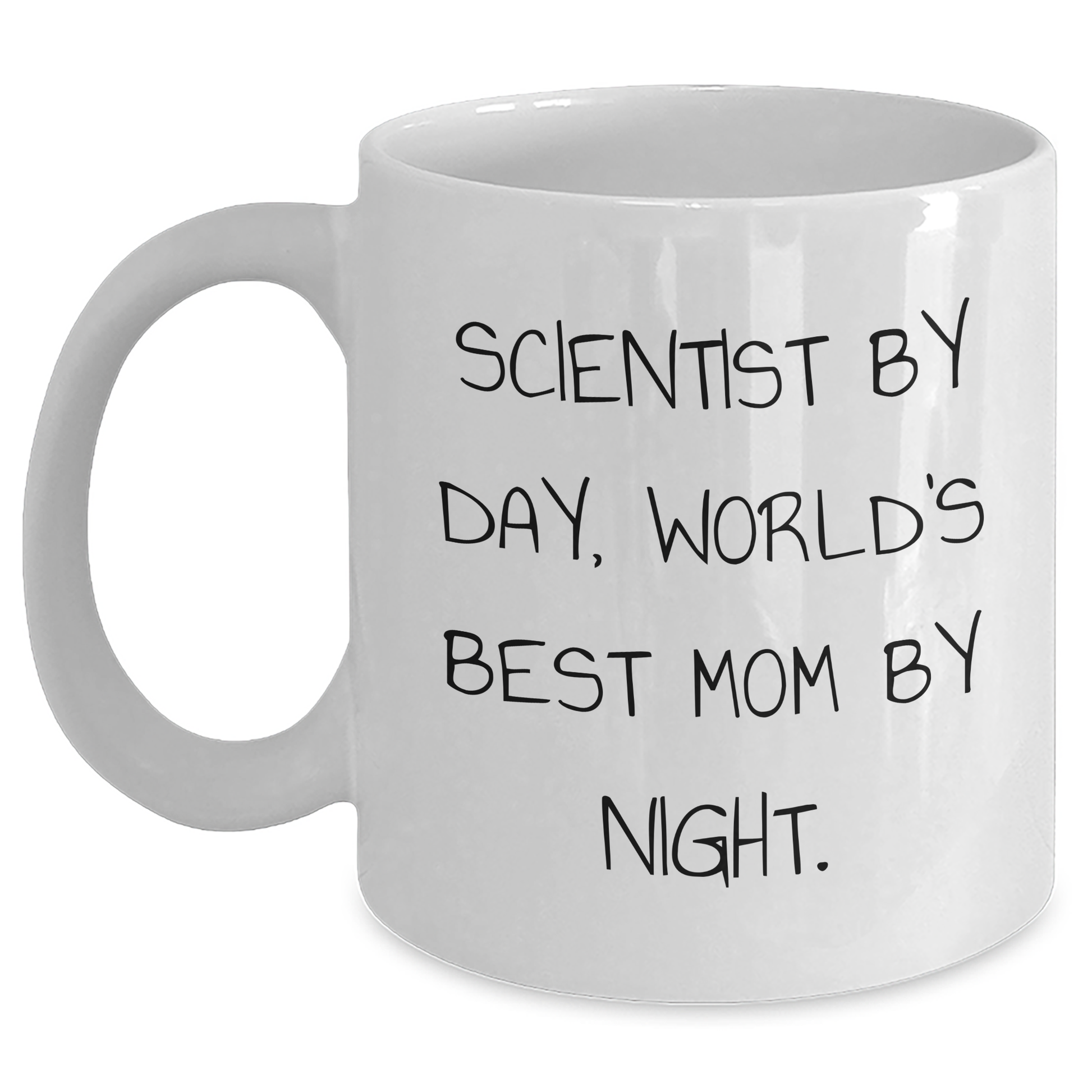 Scientist By Day Funny White Coffee Mug, Gifts from Mom to World's Best Dad on Father's Day, 11oz or 15oz Ceramic Mug - Main