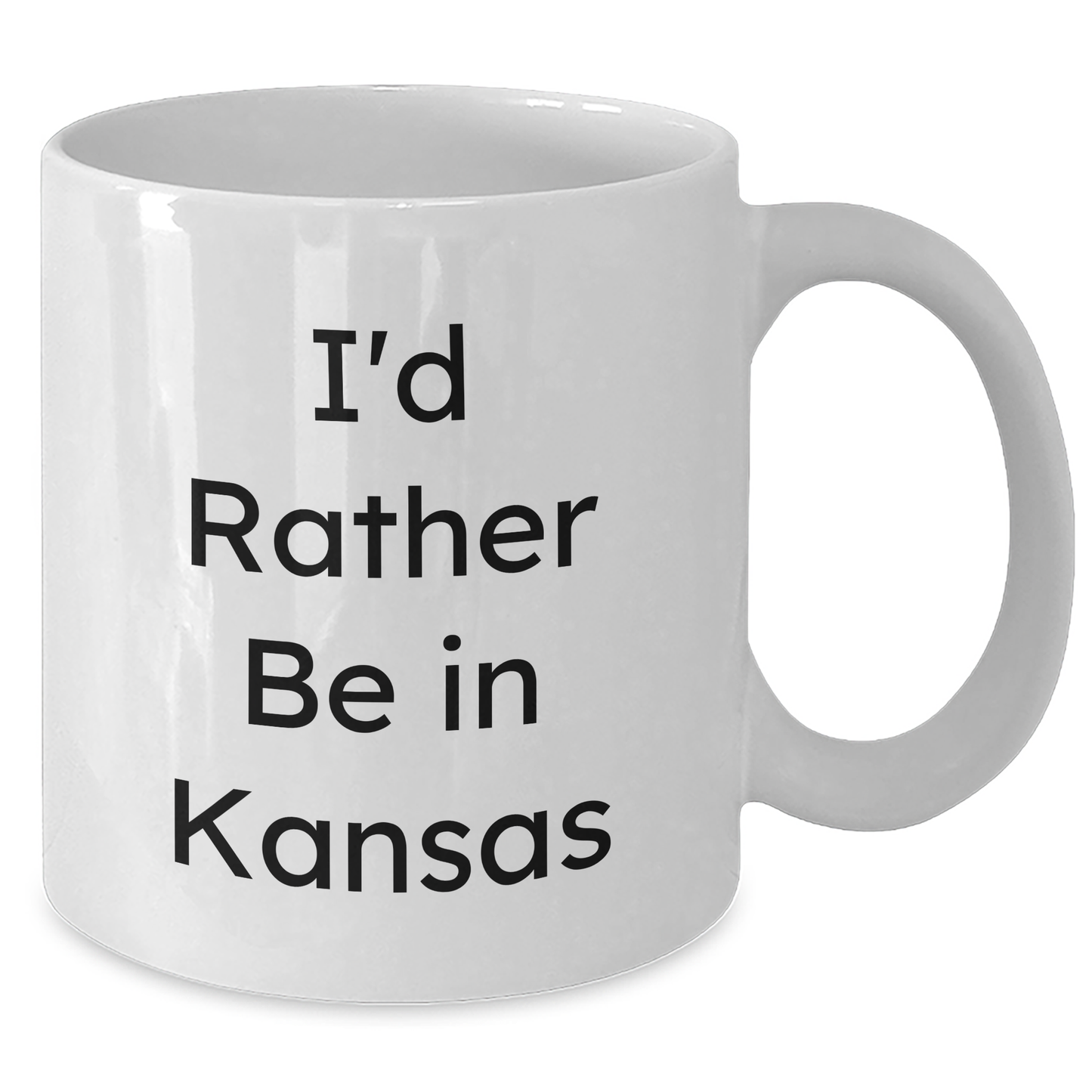 Funny Kansas Quotes Gifts for Men, White Coffee Mugs from Friends - I'd Rather Be In Kansas, Father's Day Unique Gifts - Victory Thru Vision 