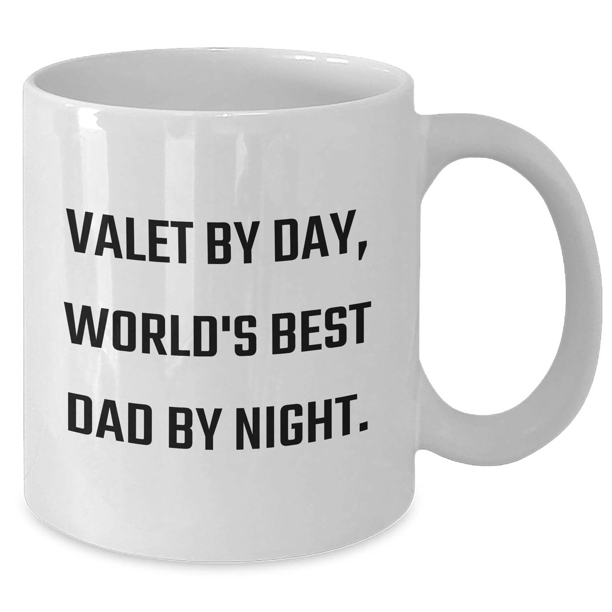 Funny Valet Gifts for World's Best Dad, White Coffee Mug for Father's Day from Family - Victory Thru Vision 