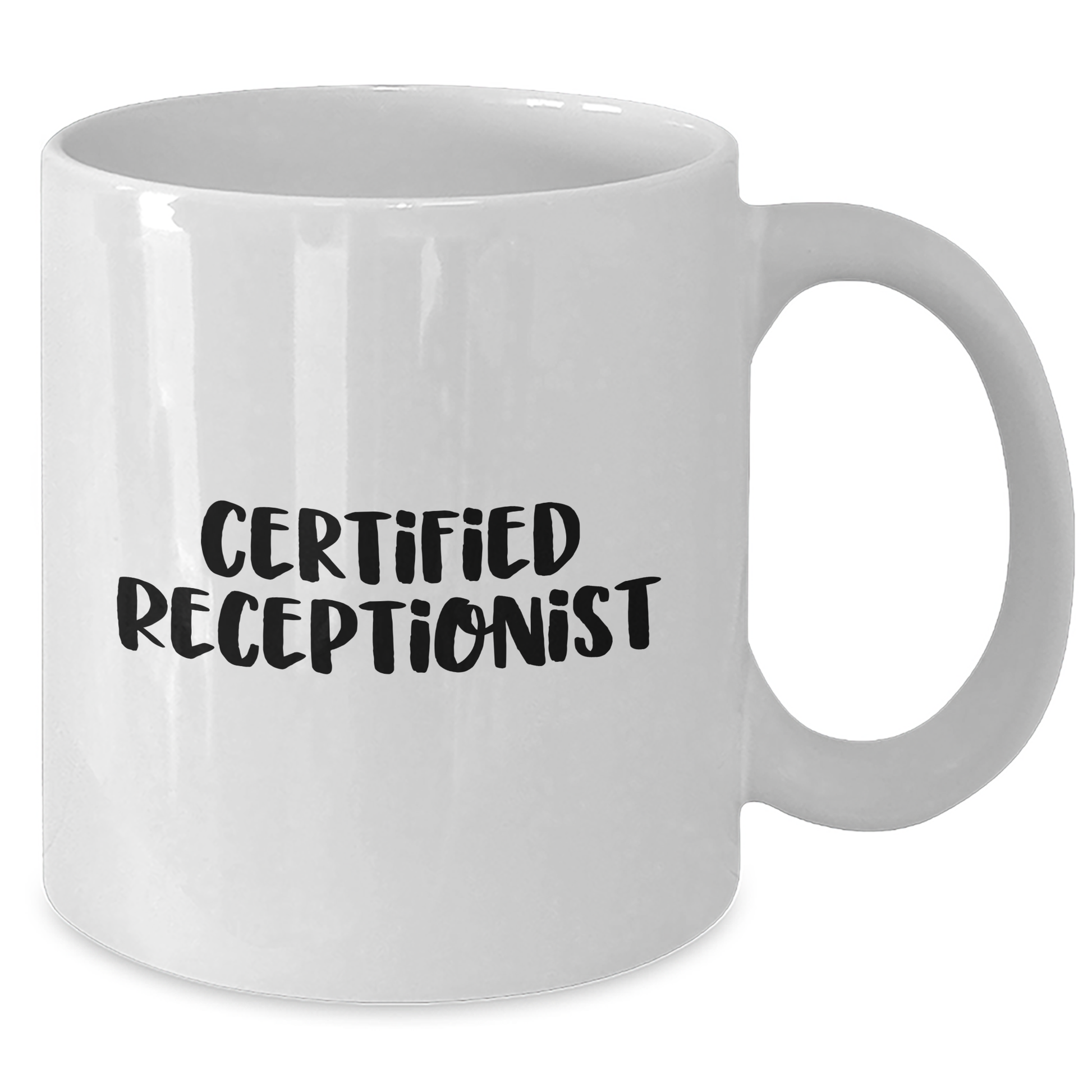 Funny Quotes from Certified Receptionist Gifts, White Coffee Mugs for Men, Unique Father's Day Unique Gifts from Family, Gifts for Receptionist - Victory Thru Vision 