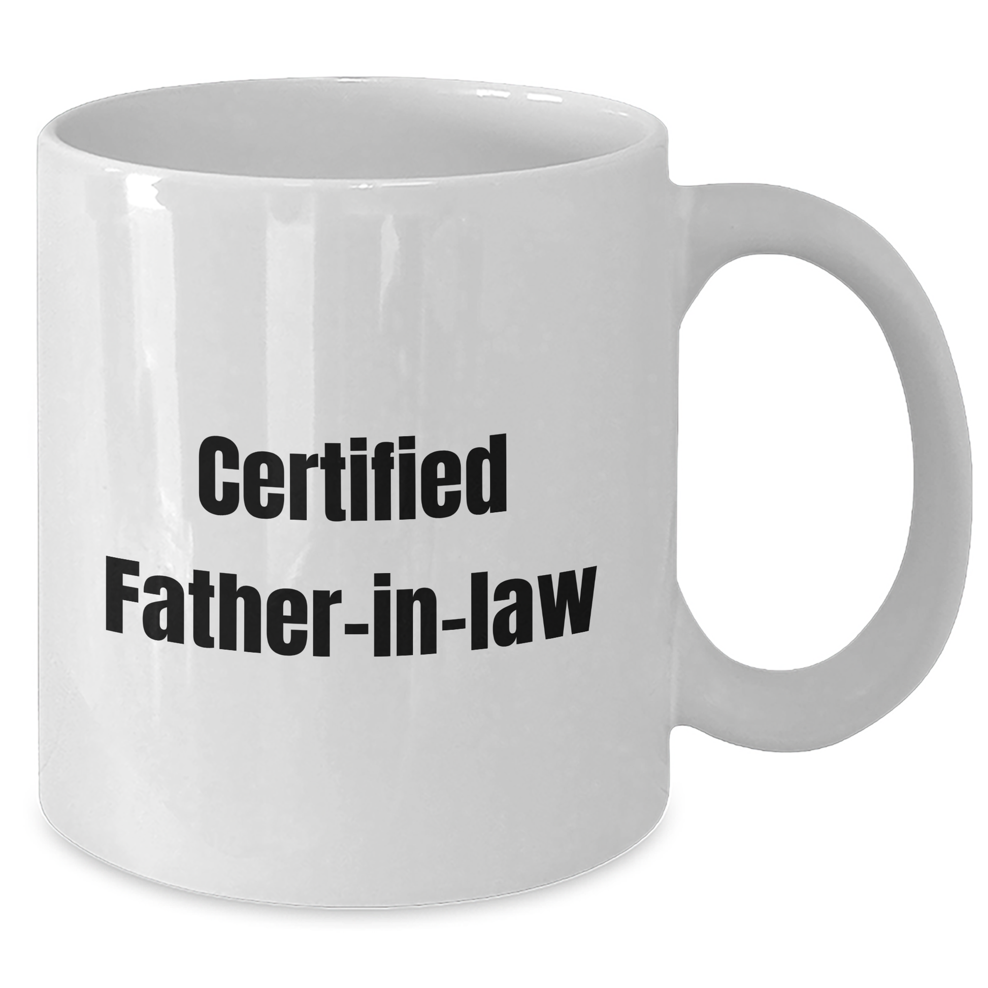 Funny Certified Father-in-law Gifts White Coffee Mug for Men from Family on Father's Day - Victory Thru Vision 
