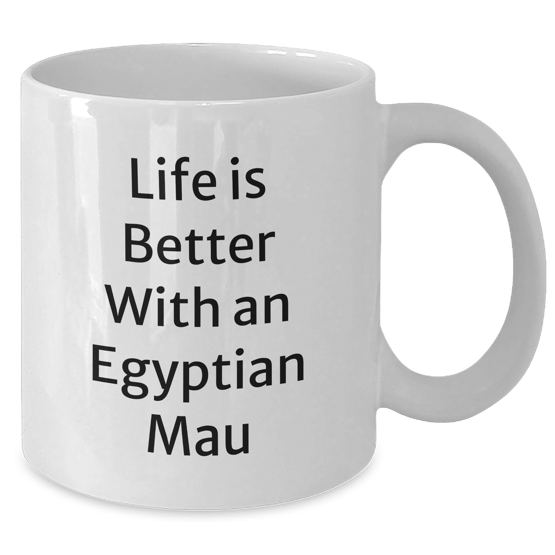 Egyptian Mau Cat Lovers Funny Gifts from Men to Egyptian Mau Cat Dad on Father's Day - White Coffee Mug, 11oz or 15oz - Victory Thru Vision 