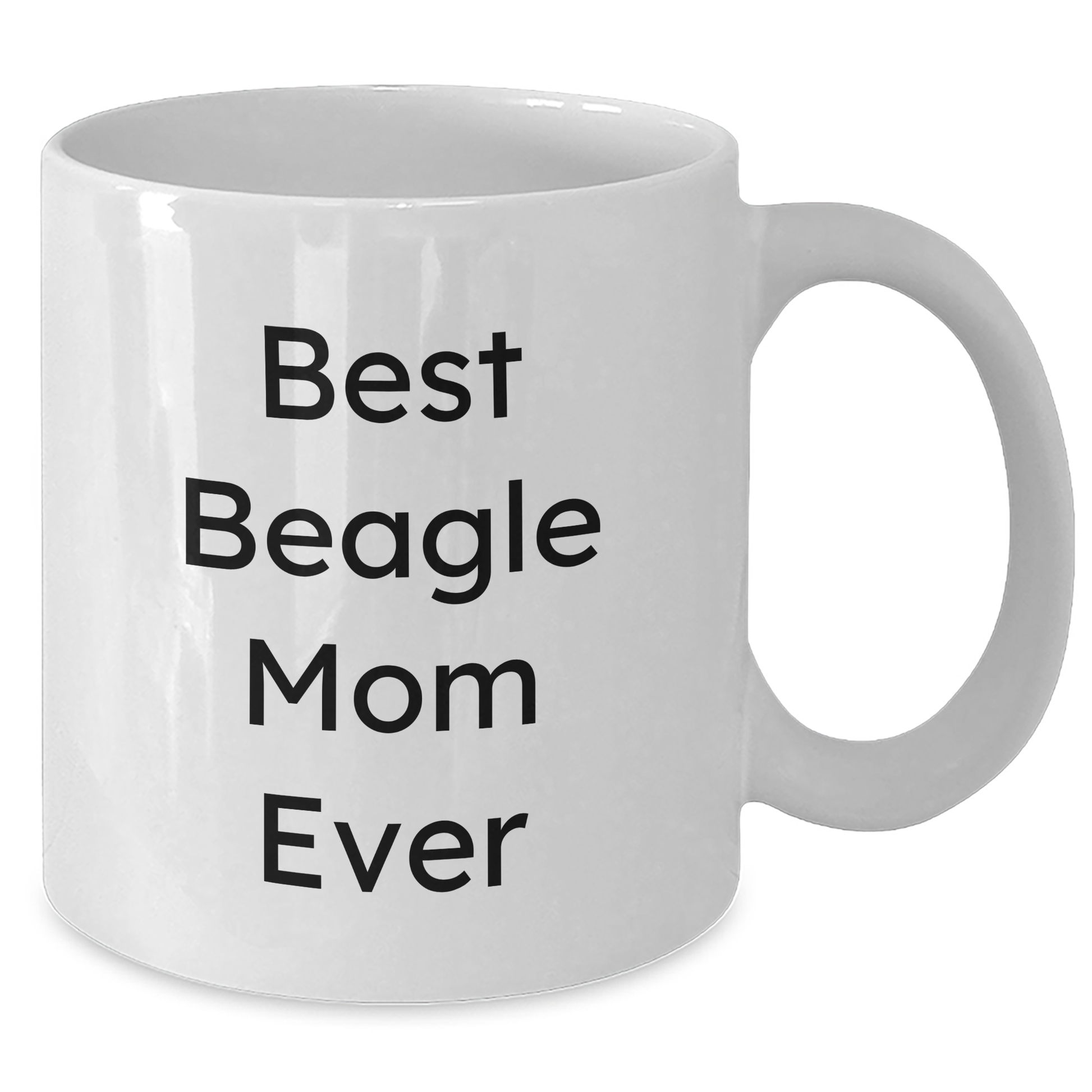Funny Beagle Dog Mom Gifts for Men, White Coffee Mug for Father's Day, 'Best Beagle Mom Ever' Quote - Victory Thru Vision 
